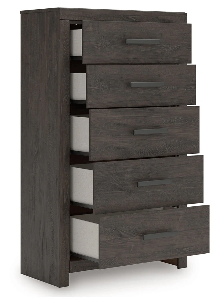 Prendonea Charcoal Panel Bedroom Set - Image 27