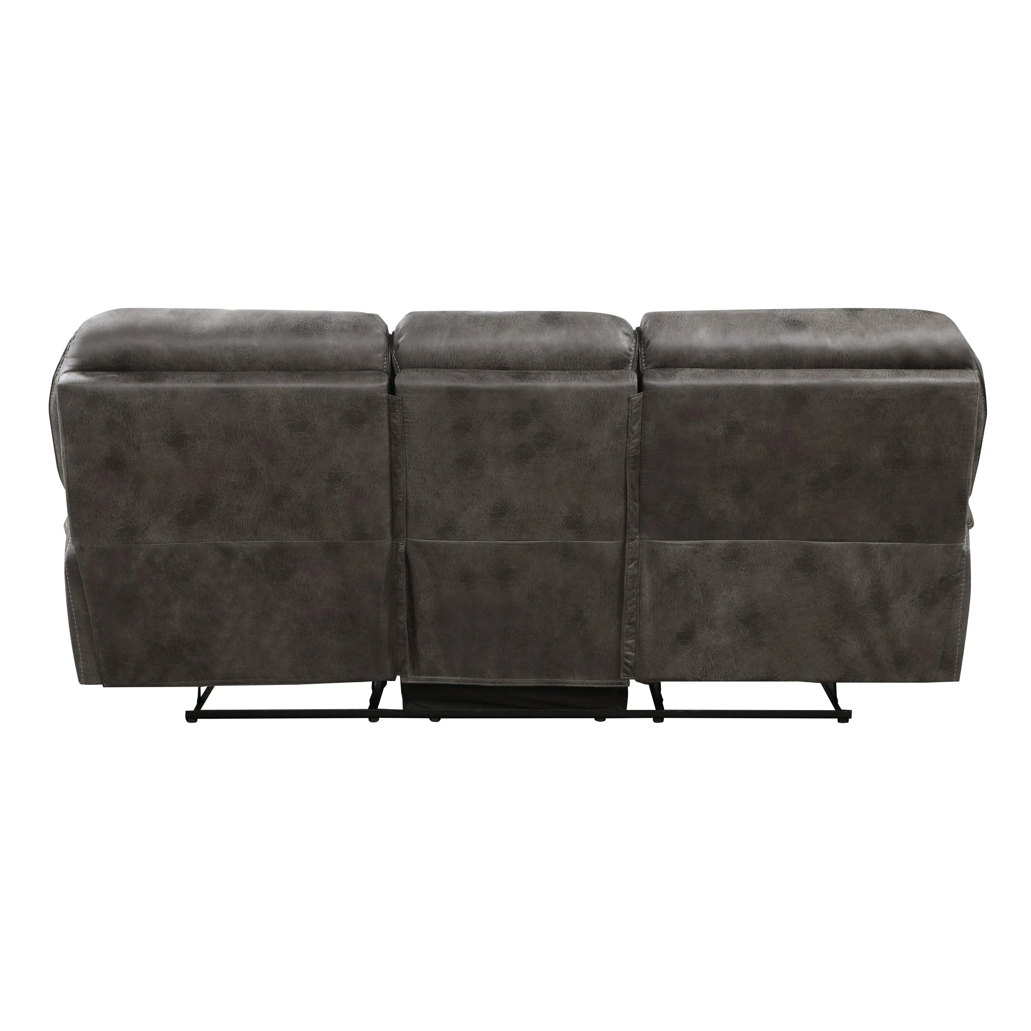 Proctor Gray Microfiber Double Reclining Sofa - Image 3