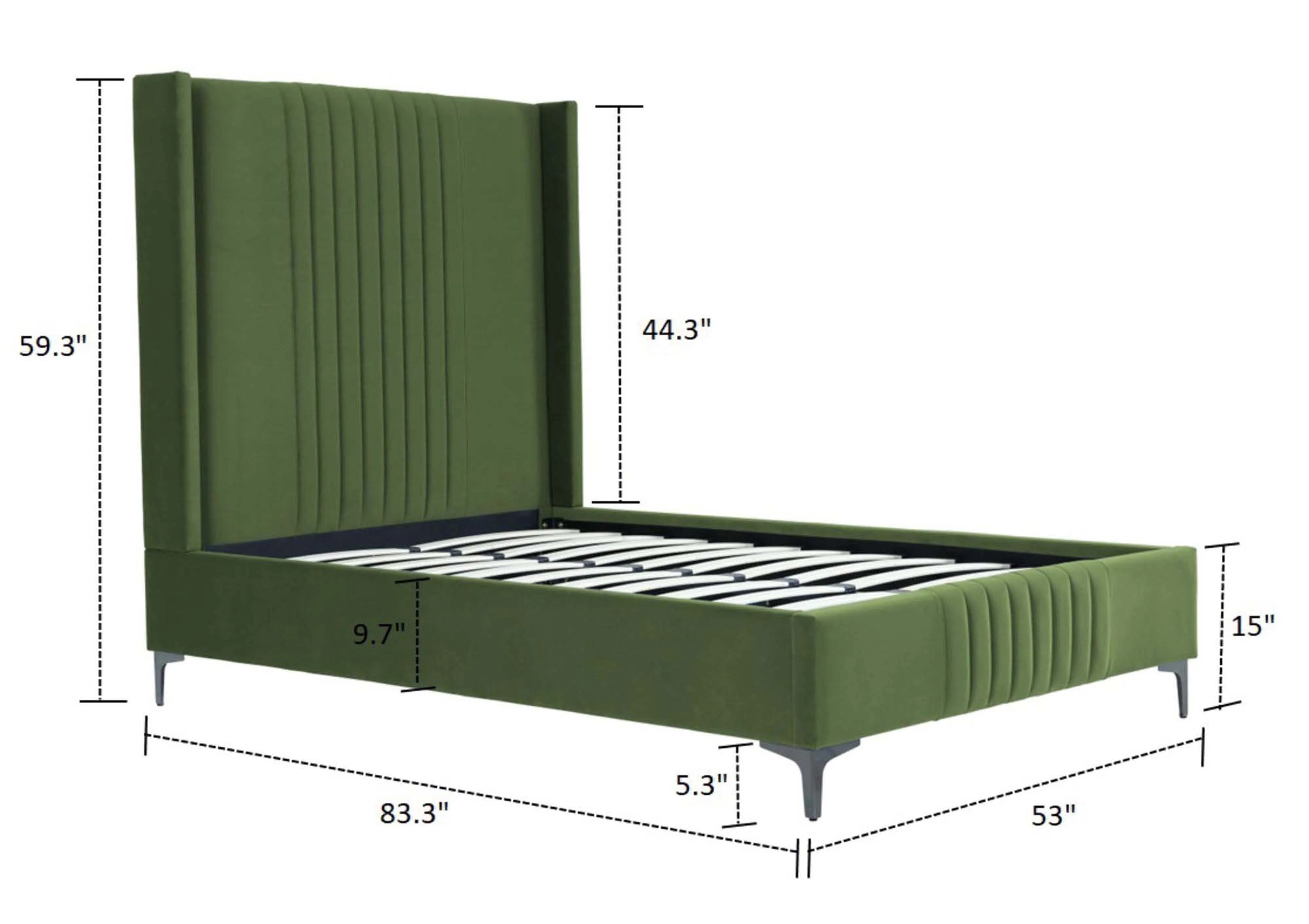 Promenade 48" Bed in Moss Green - Image 3