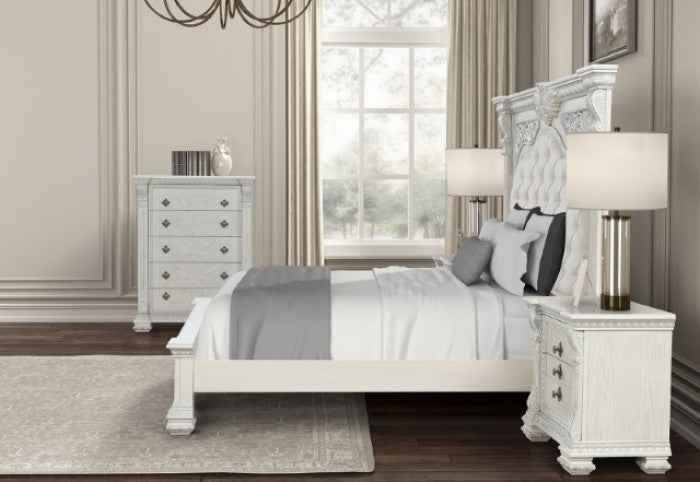 Promenade Wire Brushed White 5-Piece Queen Bedroom Set - Image 3