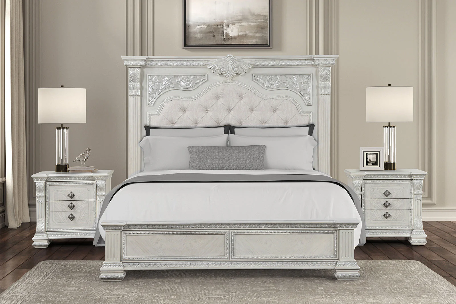Promenade Wire Brushed White King Bed