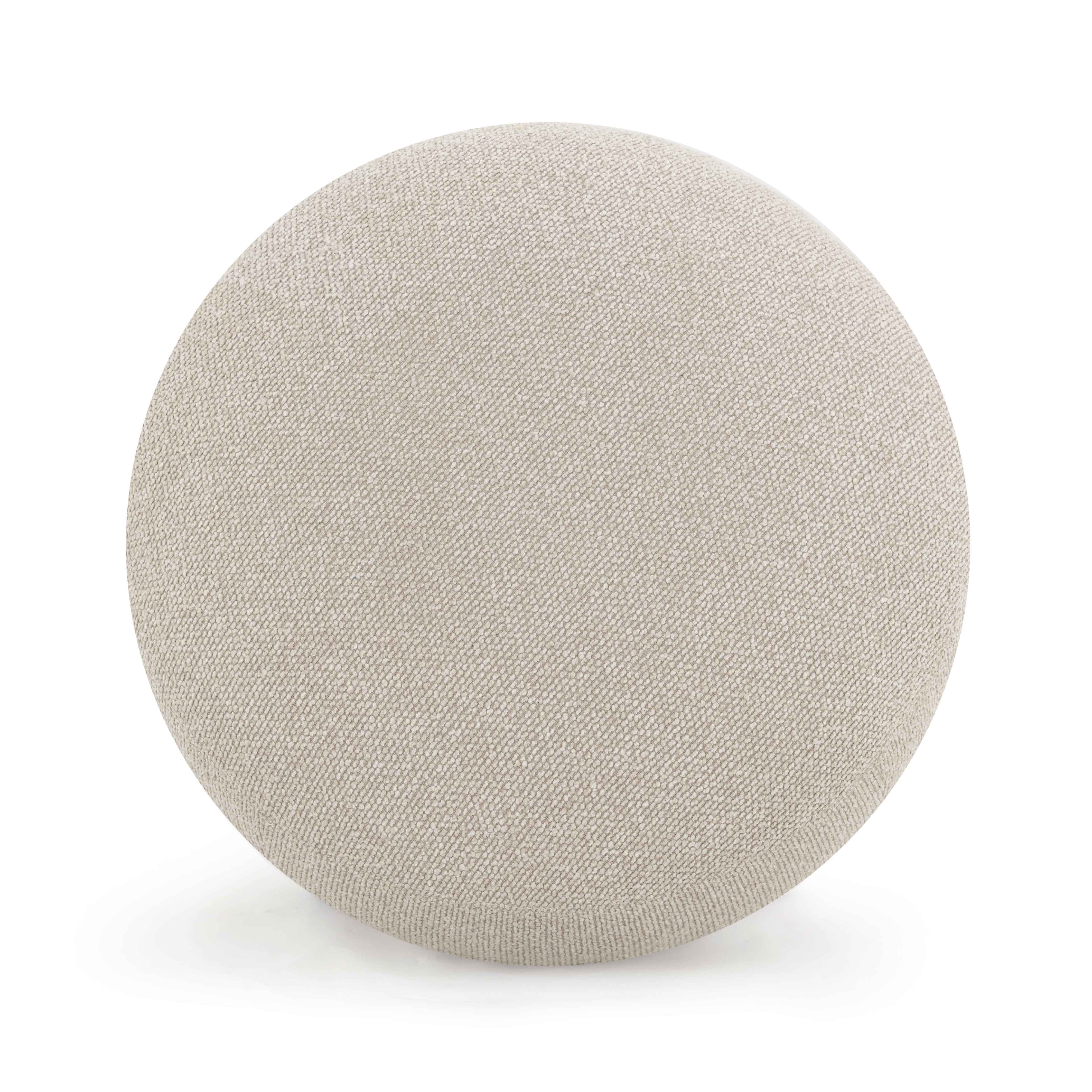 Pucker Warm Grey Boucle Ottoman - Image 4