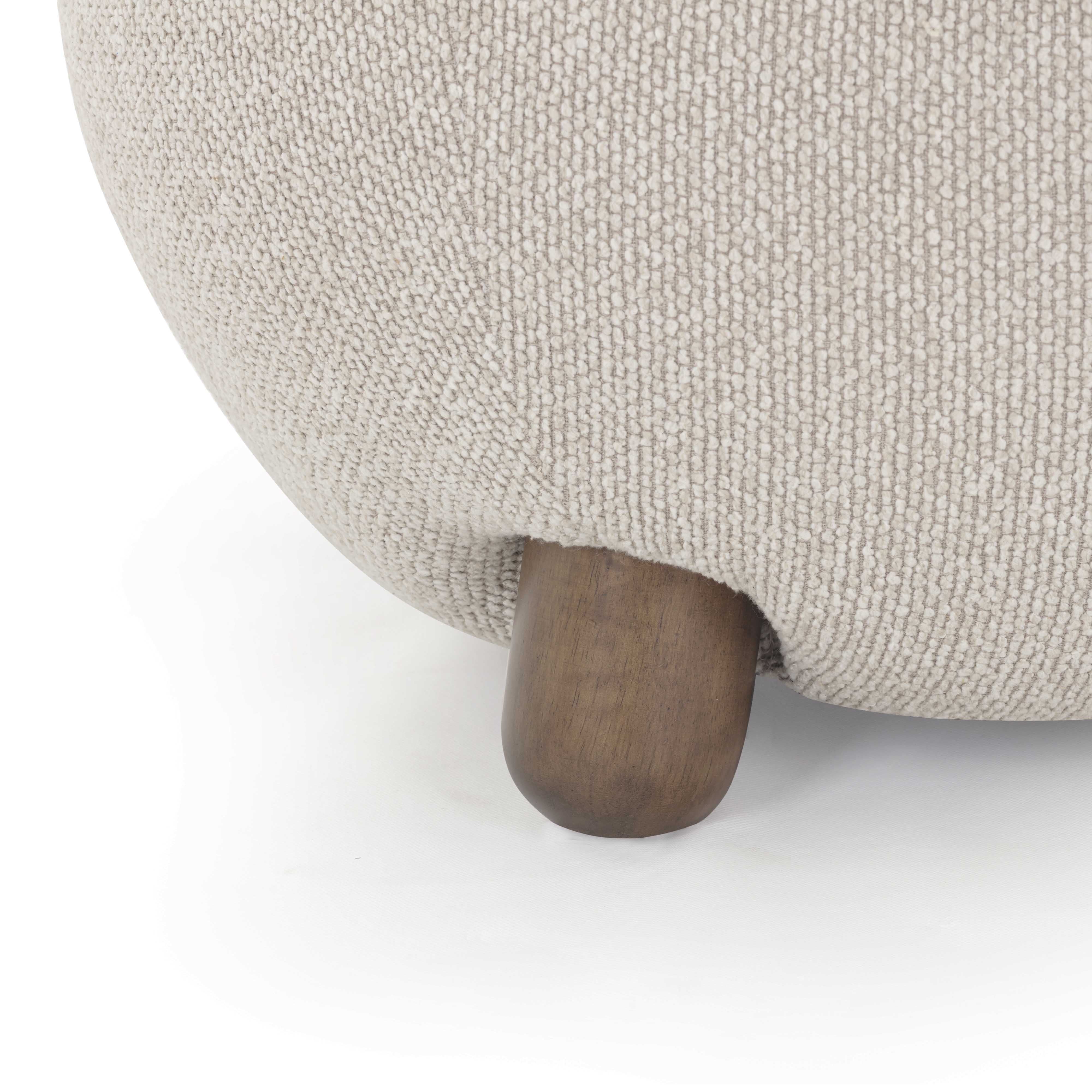 Pucker Warm Grey Boucle Ottoman - Image 5