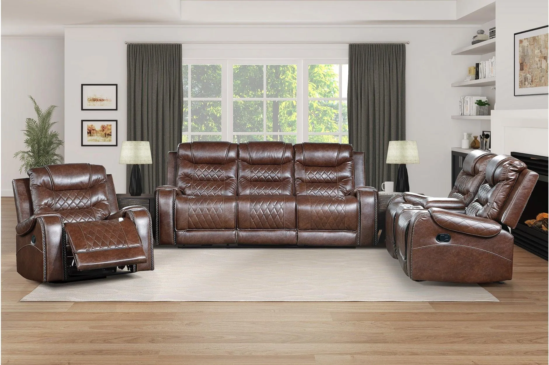 Putnam Brown Reclining Living Room Set - Image 2
