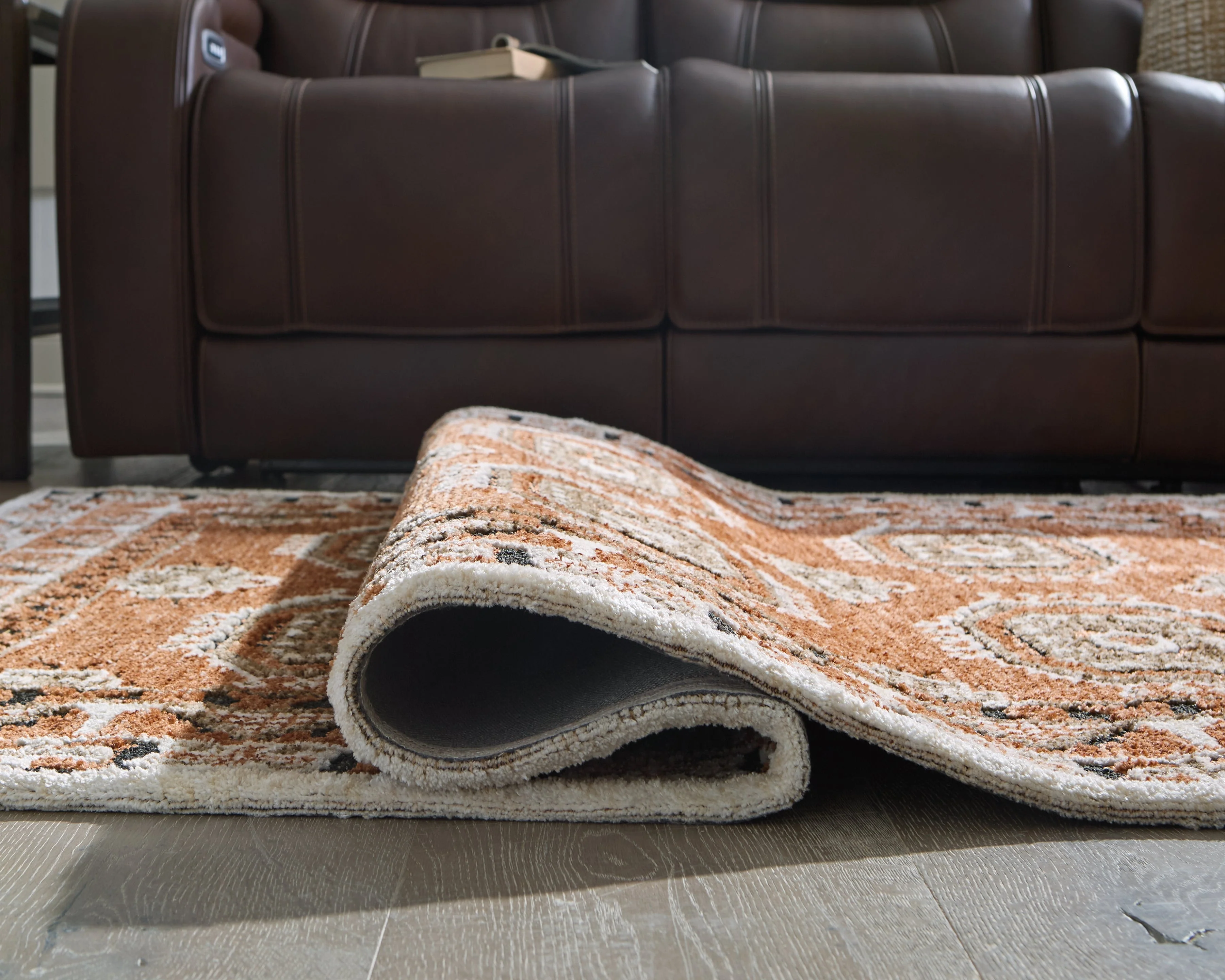 Qaabiz Sienna/Ivory/Black Medium Rug - Image 4