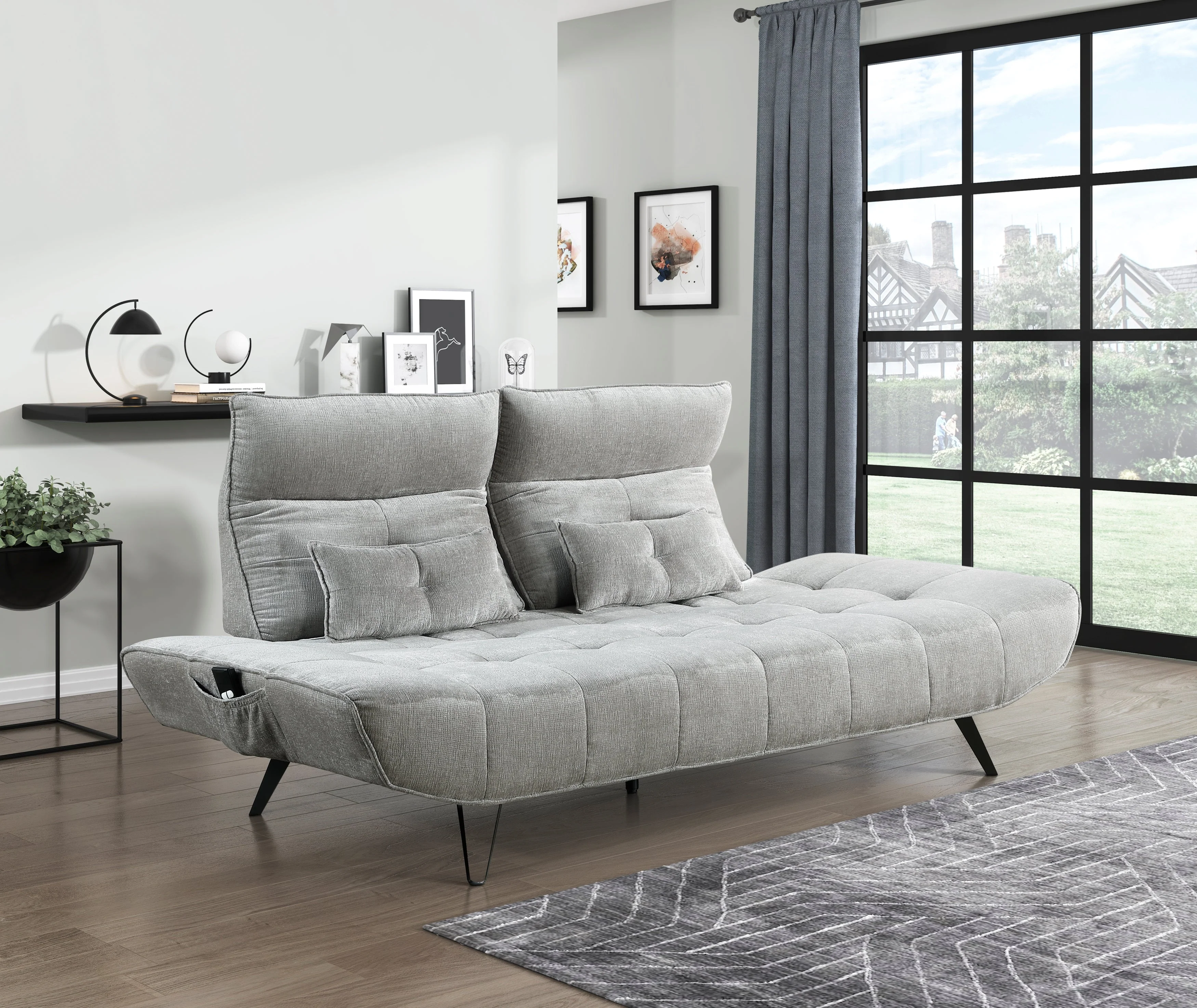 Quonsett Gray Sofa with Power Adjustable Seat - Image 2