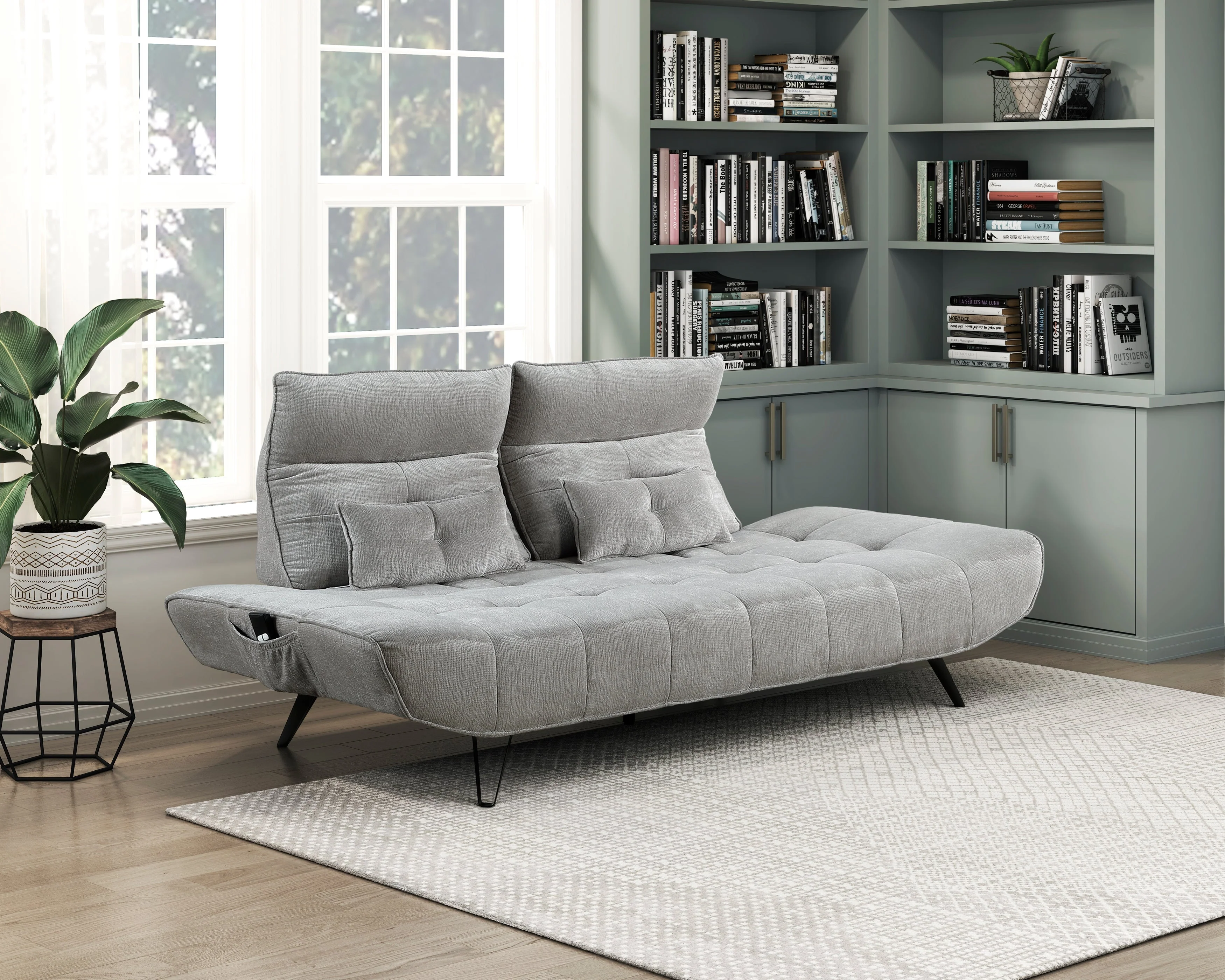 Quonsett Gray Sofa with Power Adjustable Seat - Image 9