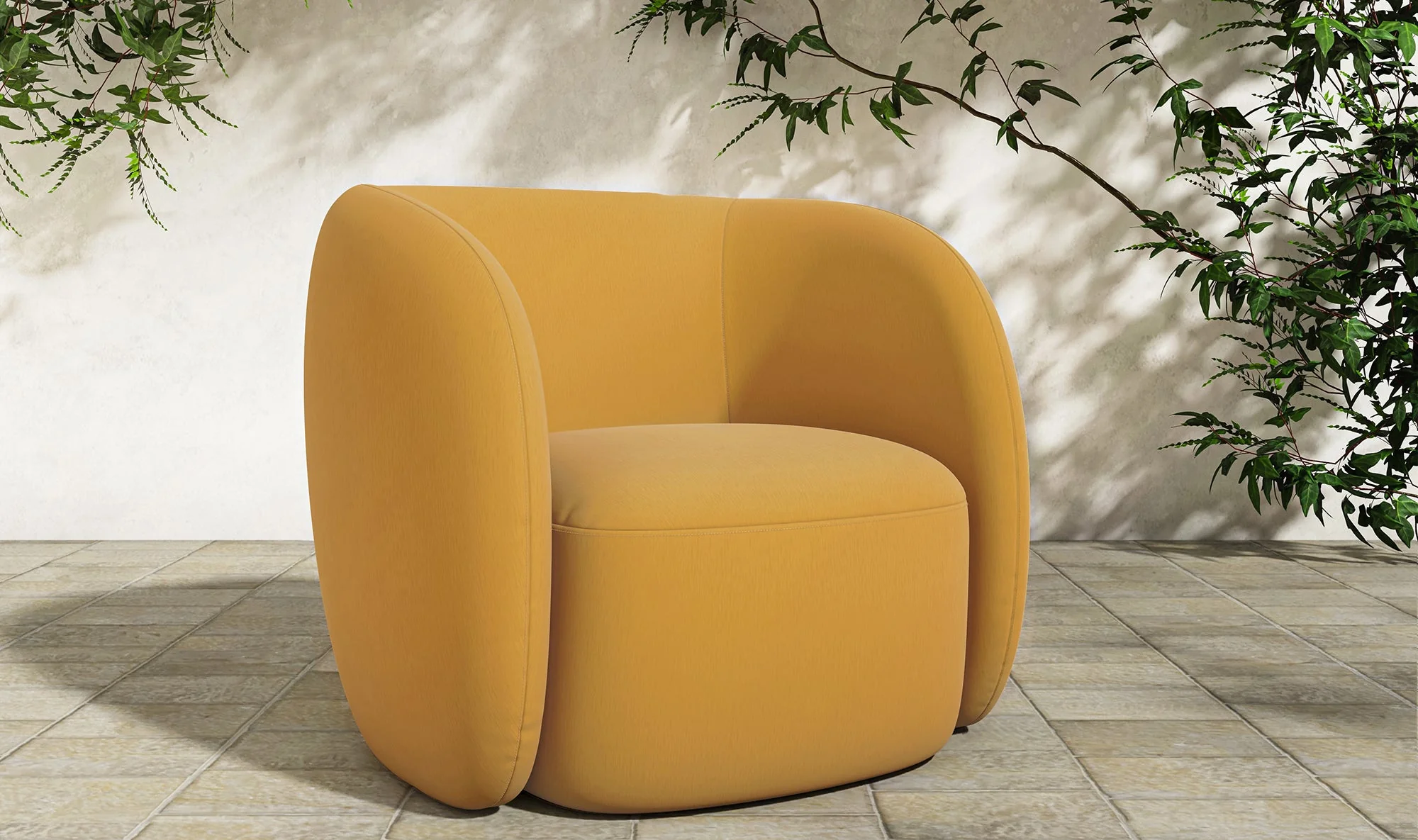 Rae Outdoor Accent Chair Deep Yellow - Image 3