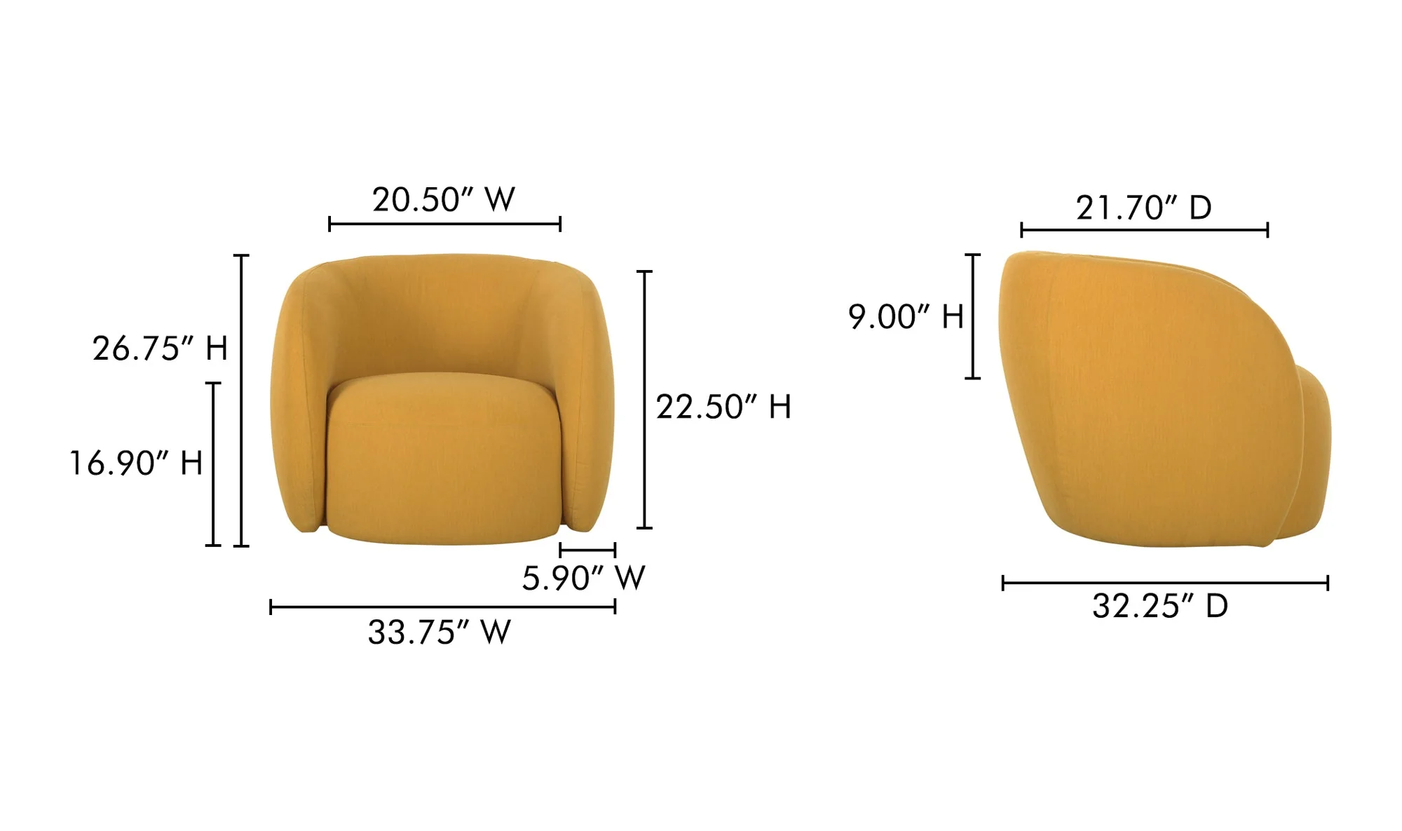 Rae Outdoor Accent Chair Deep Yellow - Image 9