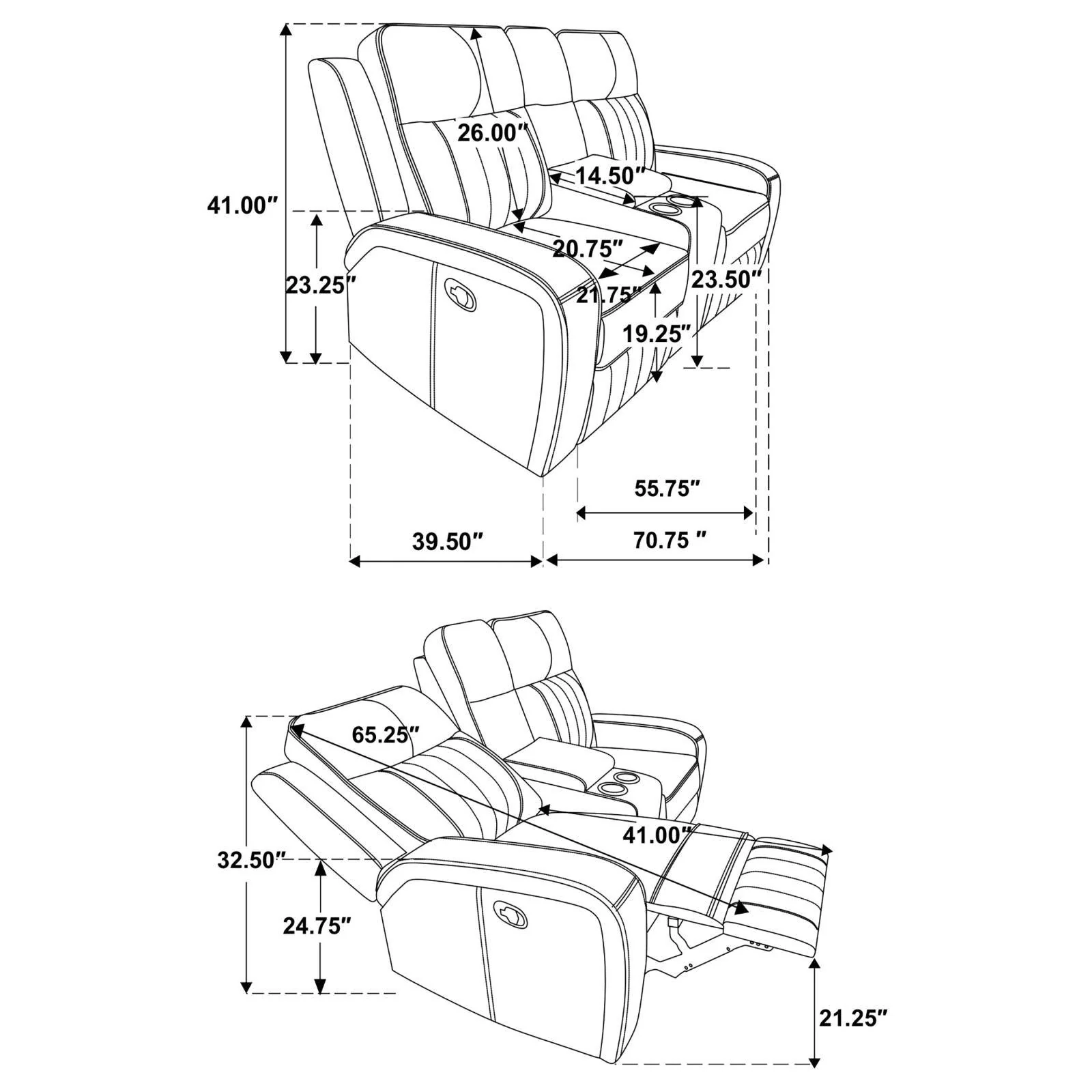 Raelynn Grey 2-Piece Upholstered Motion Reclining Sofa Set - Image 16
