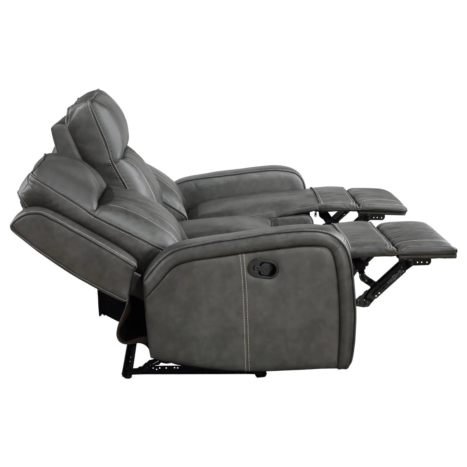 Raelynn Grey 2-Piece Upholstered Motion Reclining Sofa Set - Image 7
