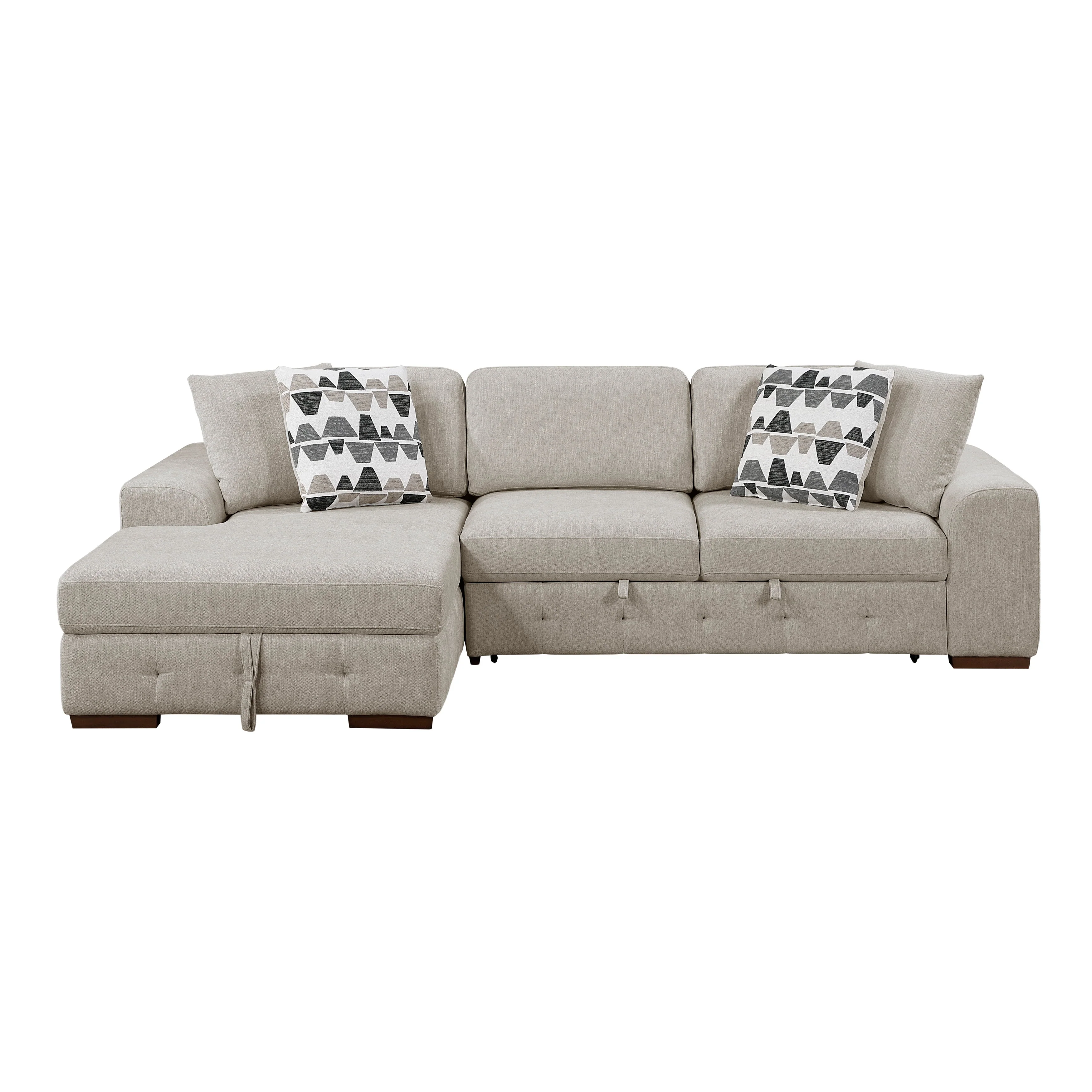 Raife Taupe 3-Piece Sectional with Left Chaise and Ottoman - Image 5