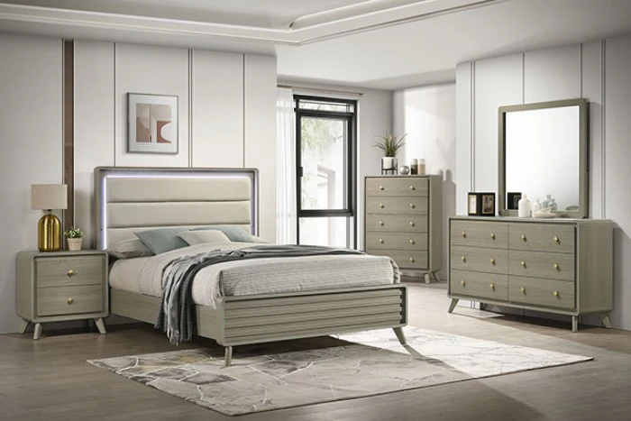 Rainier Contemporary Gray 5-Piece Queen Bedroom Set