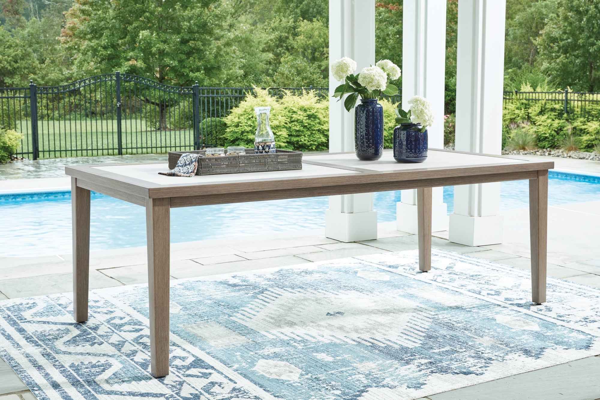 Rainier Ranch Brown/Beige Outdoor Dining Table and 4 Chairs - Image 20