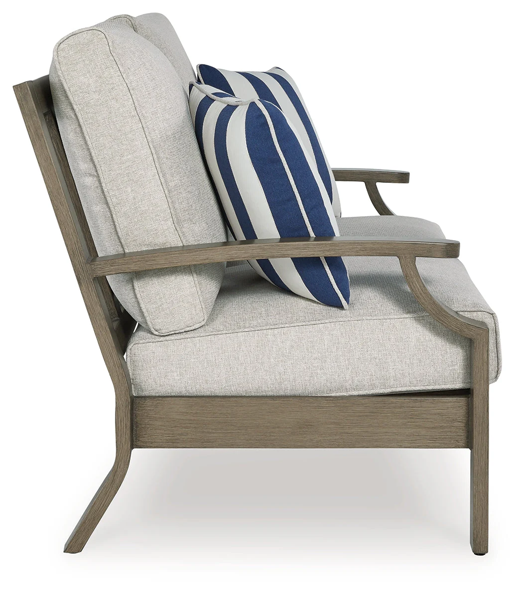Rainier Ranch Brown/Beige Outdoor Loveseat with Cushion - Image 2