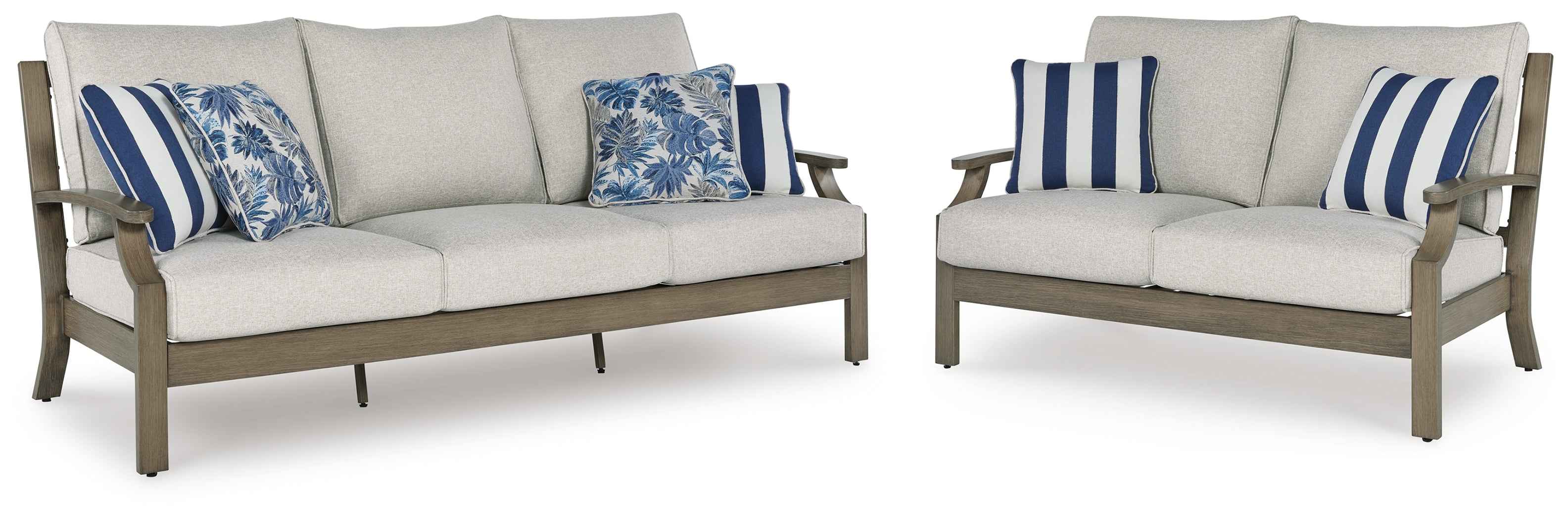 Rainier Ranch Brown/Beige Outdoor Sofa and Loveseat