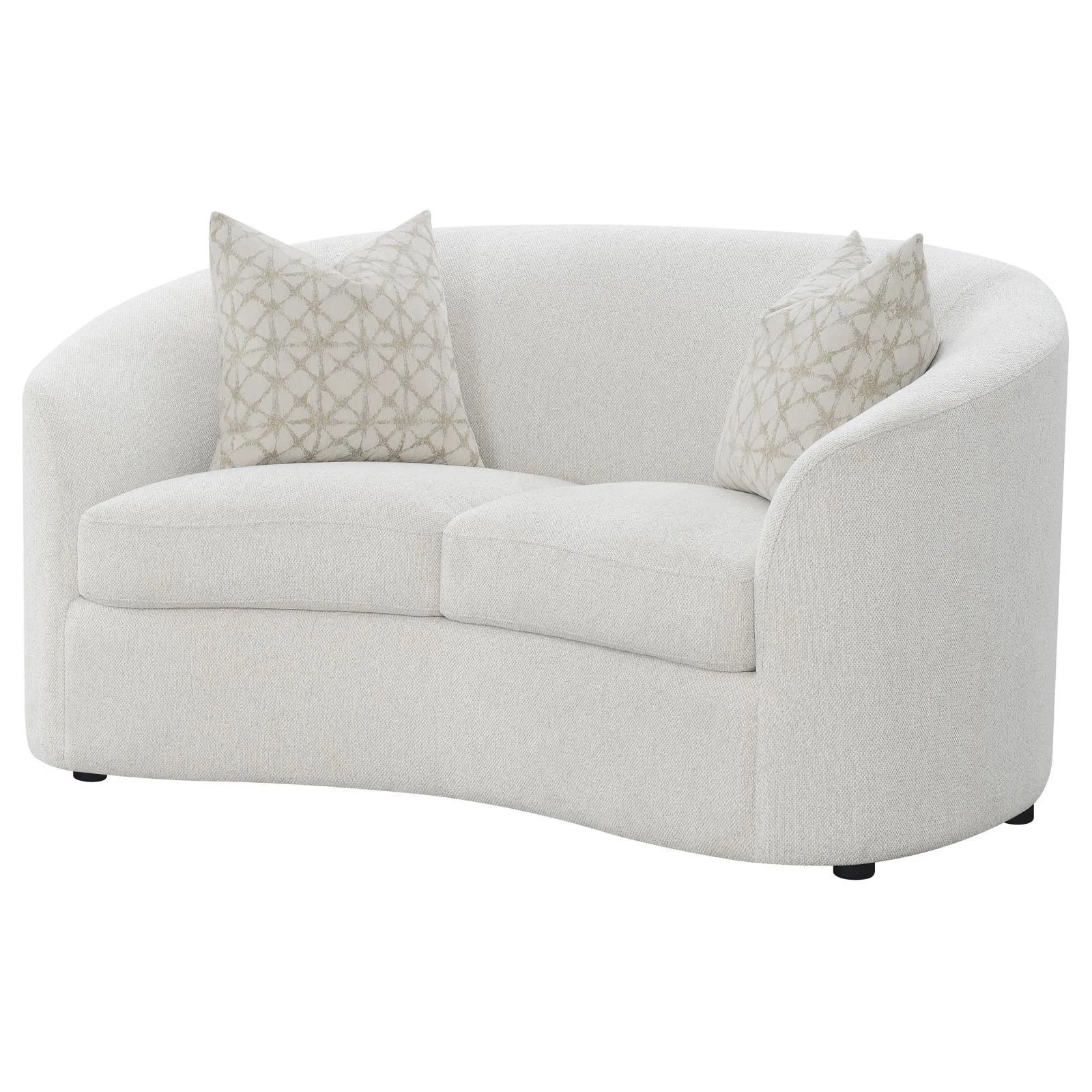 Rainn Latte Upholstered Tight Back Loveseat - Image 3