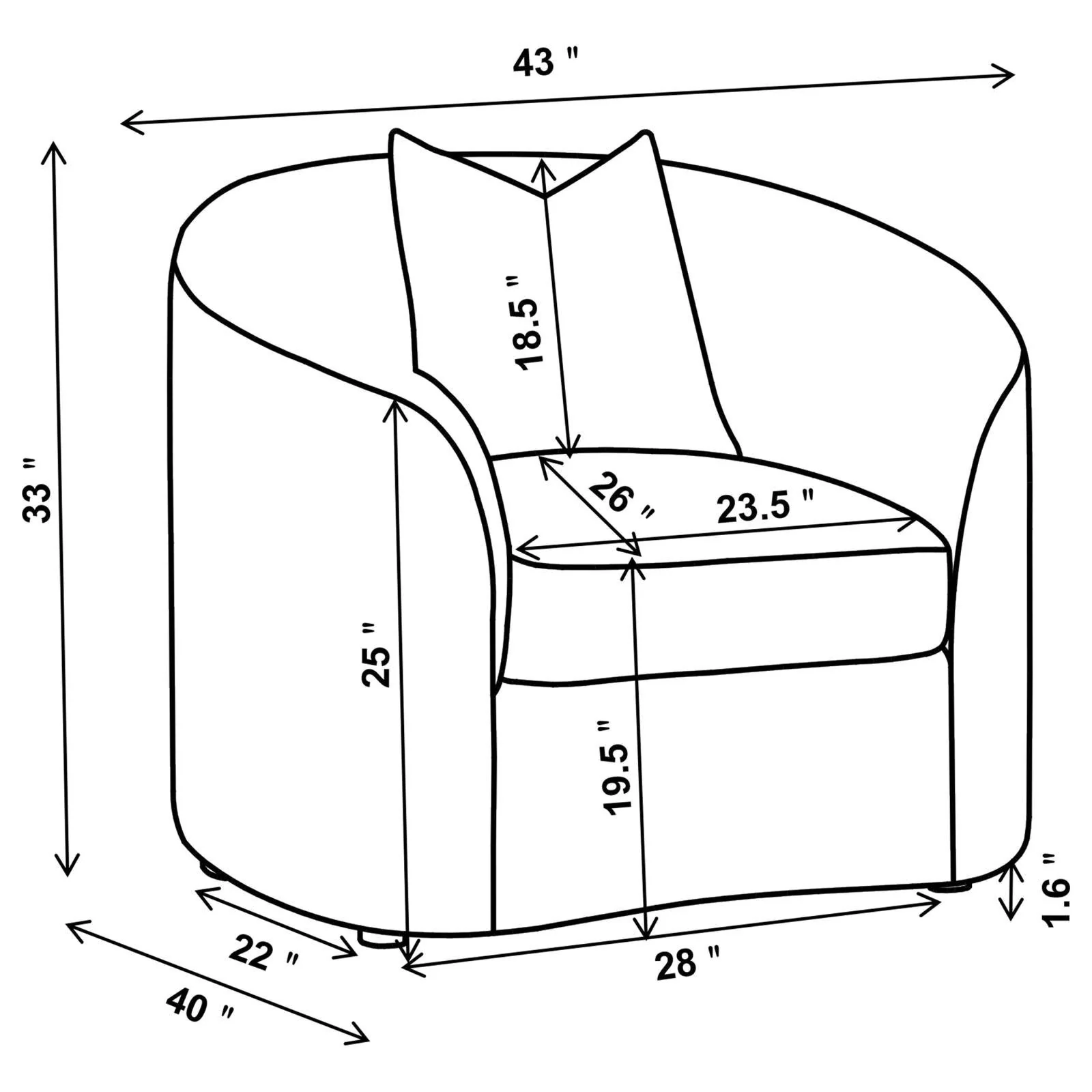 Rainn Upholstered Tight Back Chair Latte - Image 12