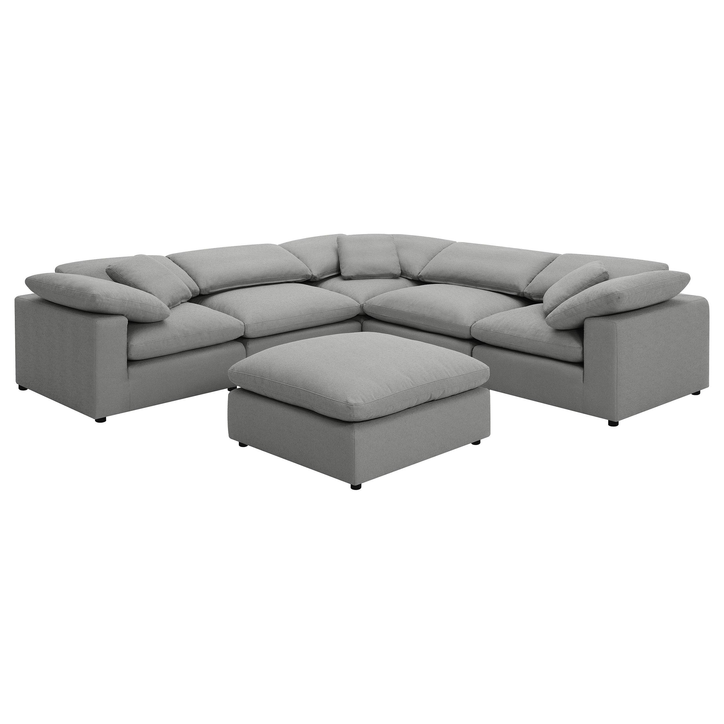 Raleigh Grey 6-piece Boucle Upholstered Modular Sectional - Image 2