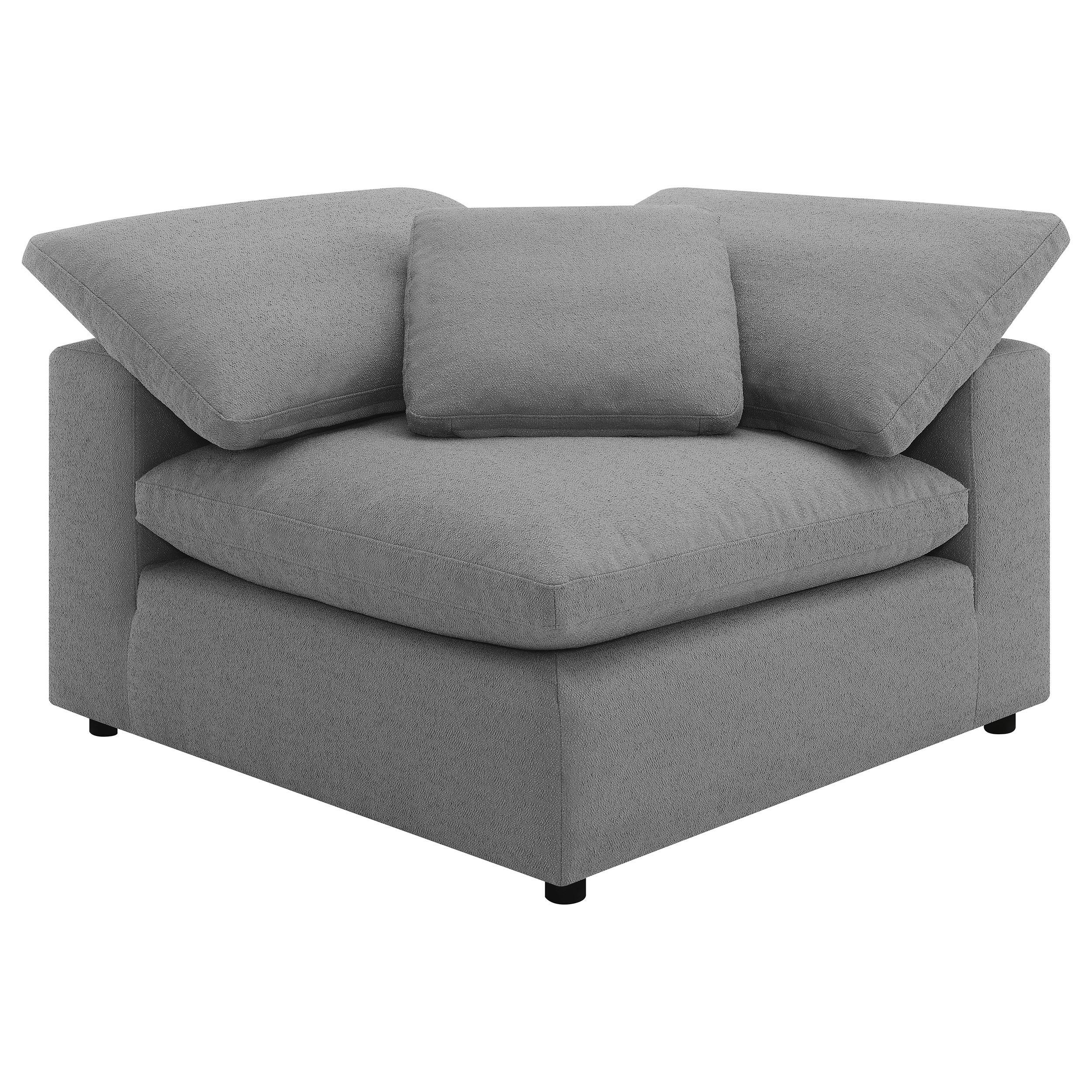 Raleigh Grey 6-piece Boucle Upholstered Modular Sectional - Image 4