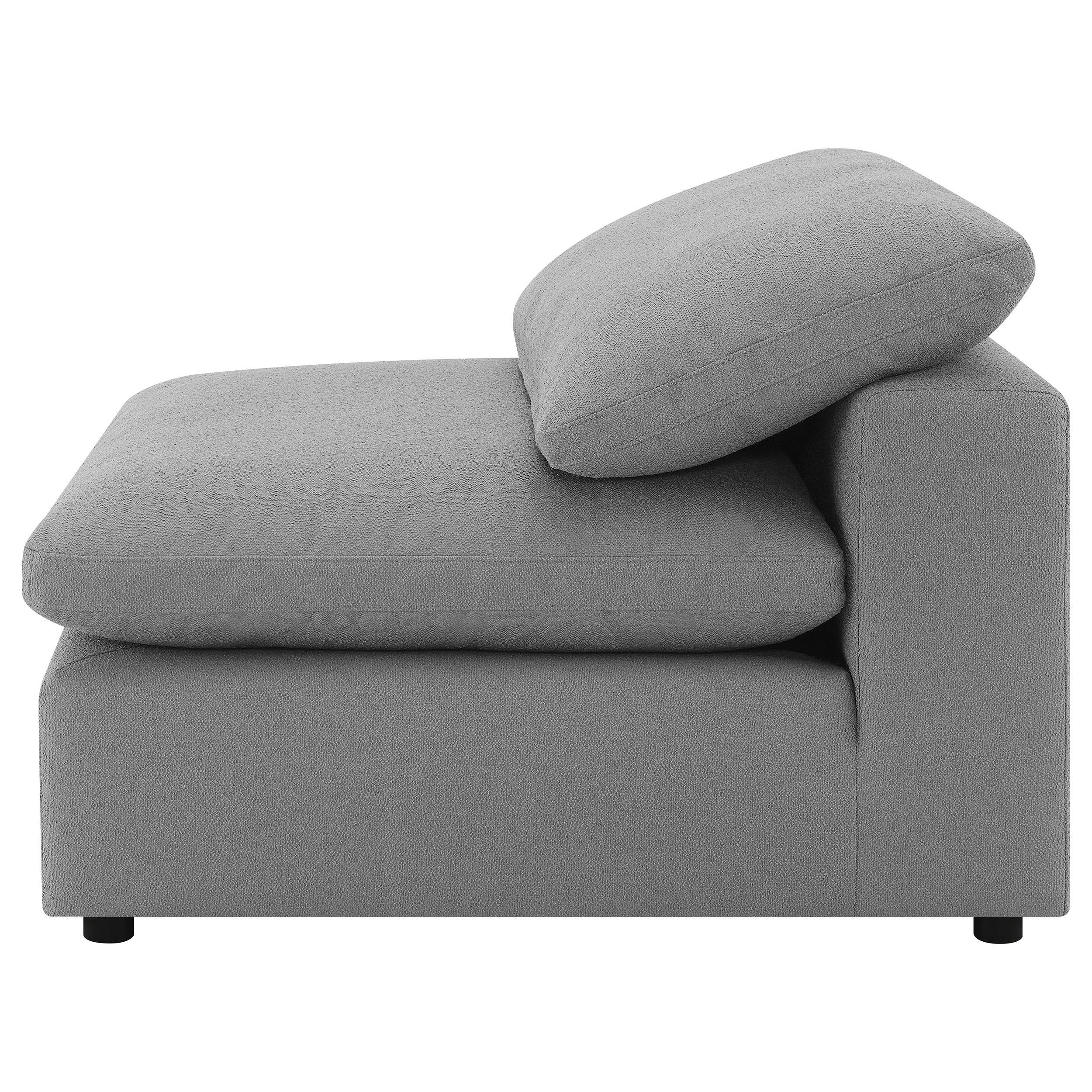Raleigh Grey Boucle Upholstered Armless Chair - Image 4
