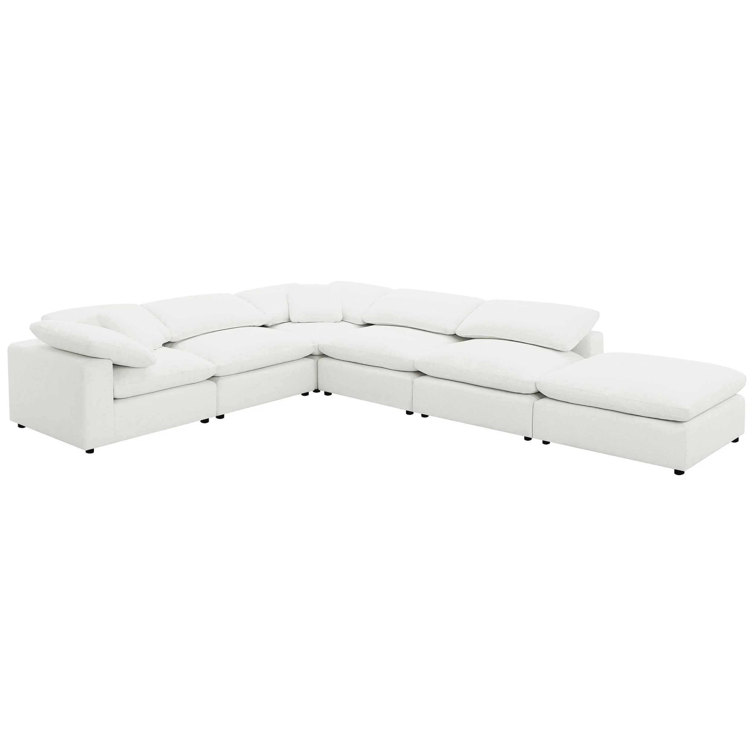 Raleigh Ivory Boucle Upholstered Armless Chair - Image 14
