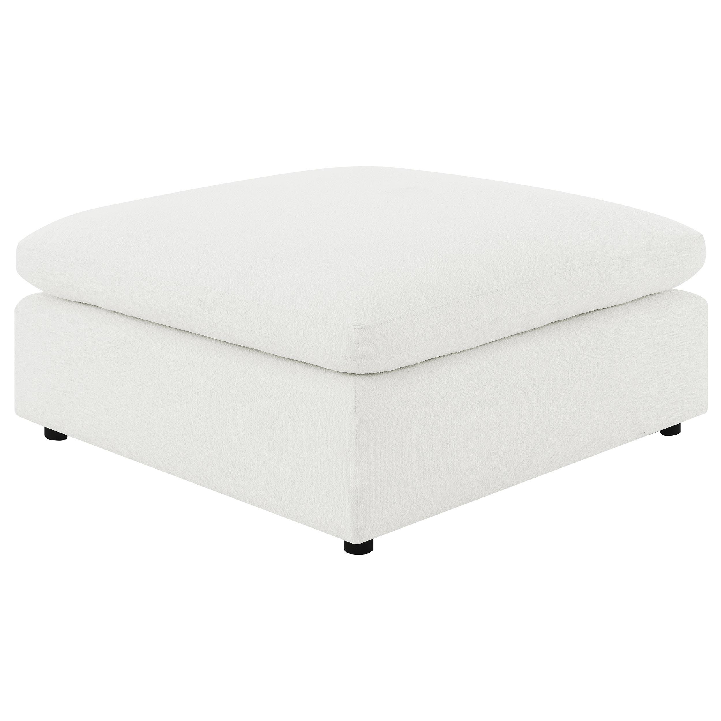 Raleigh Ivory Boucle Upholstered Ottoman - Image 3