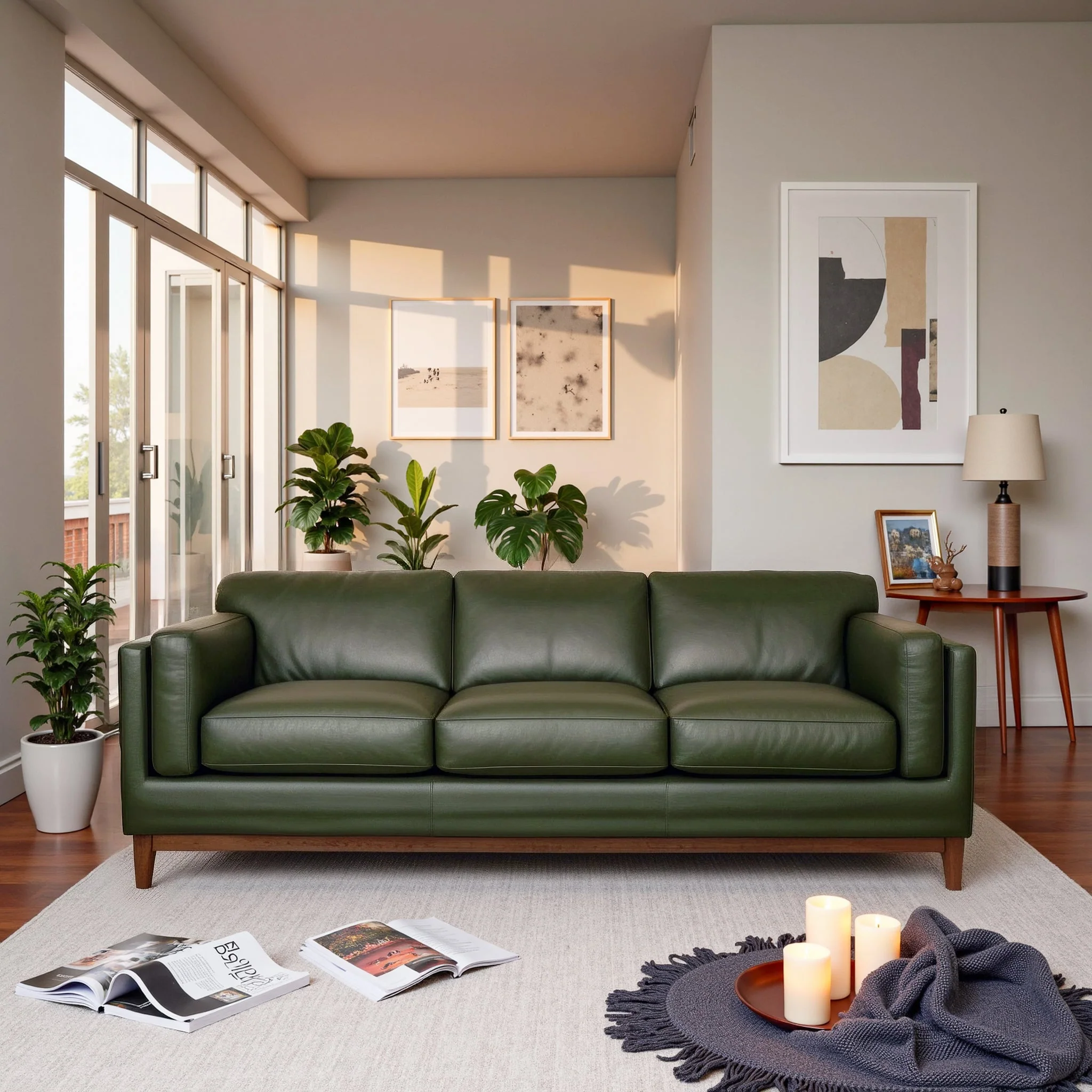 Raleigh Sustainable FSC Wood 3-Seater Top Grain Leather Sofa - Image 2
