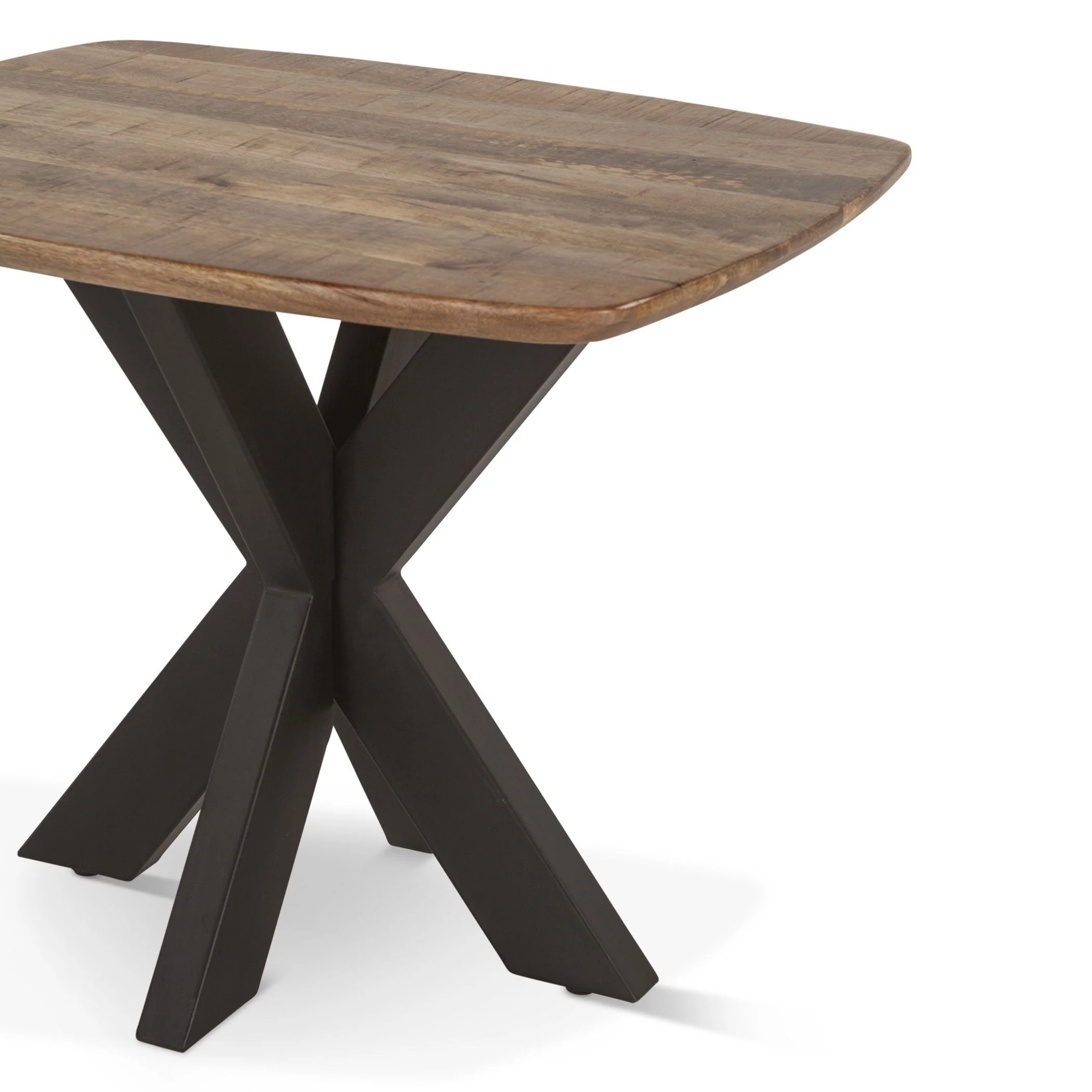 Rapallo 28" Side Table in Natural Mango Wood and Iron - Image 3