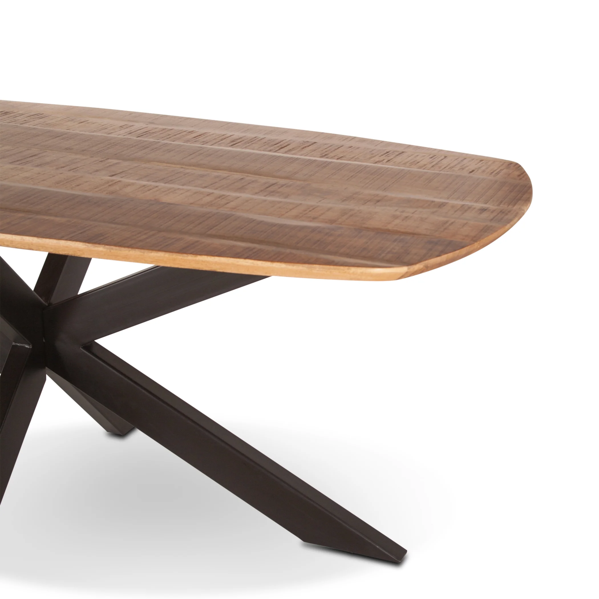 Rapallo 82" Dining Table in Natural Mango Wood and Iron - Image 2