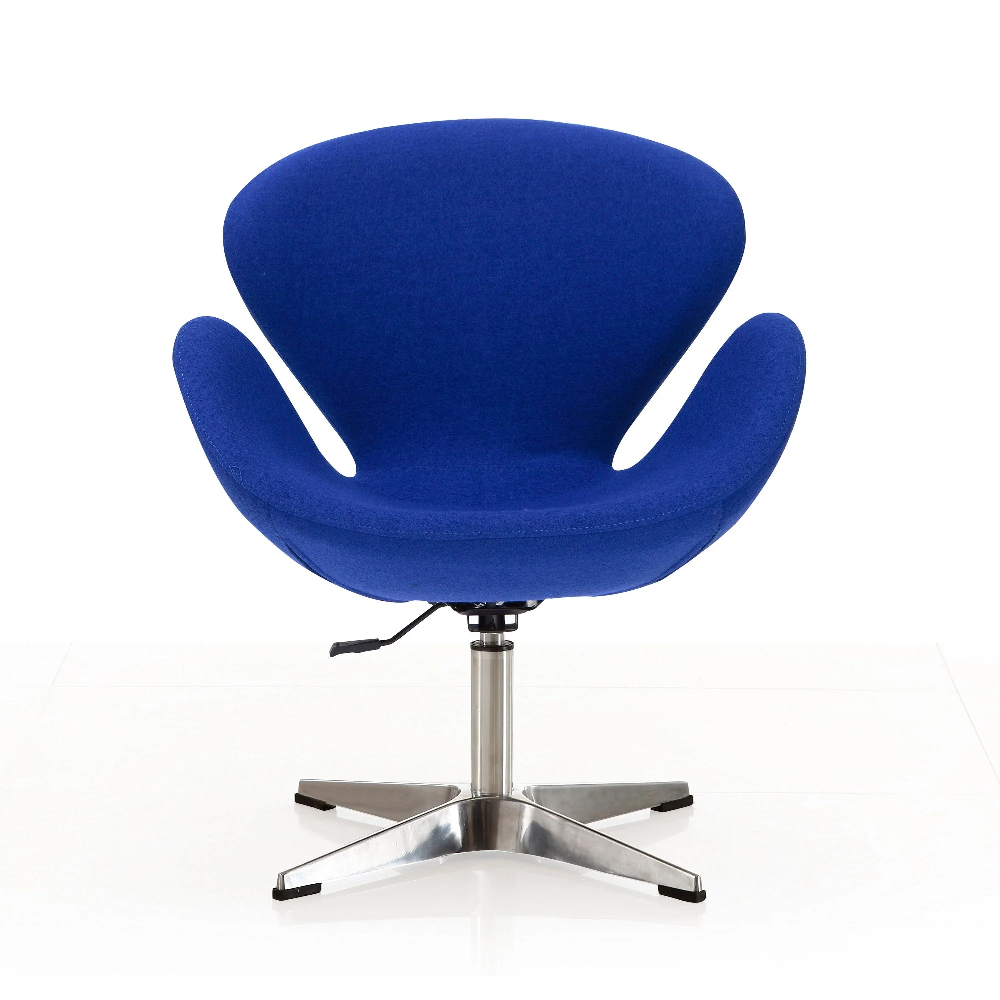 Raspberry Adjustable Swivel Chair in Blue and Polished Chrome - Image 4