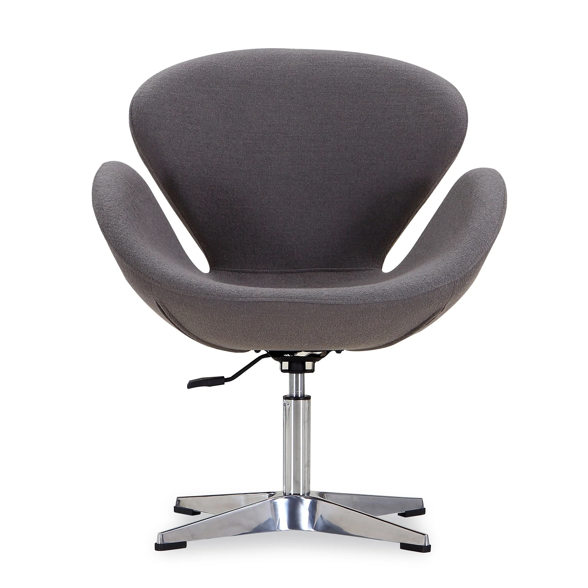 Raspberry Adjustable Swivel Chair in Grey and Polished Chrome - Image 4