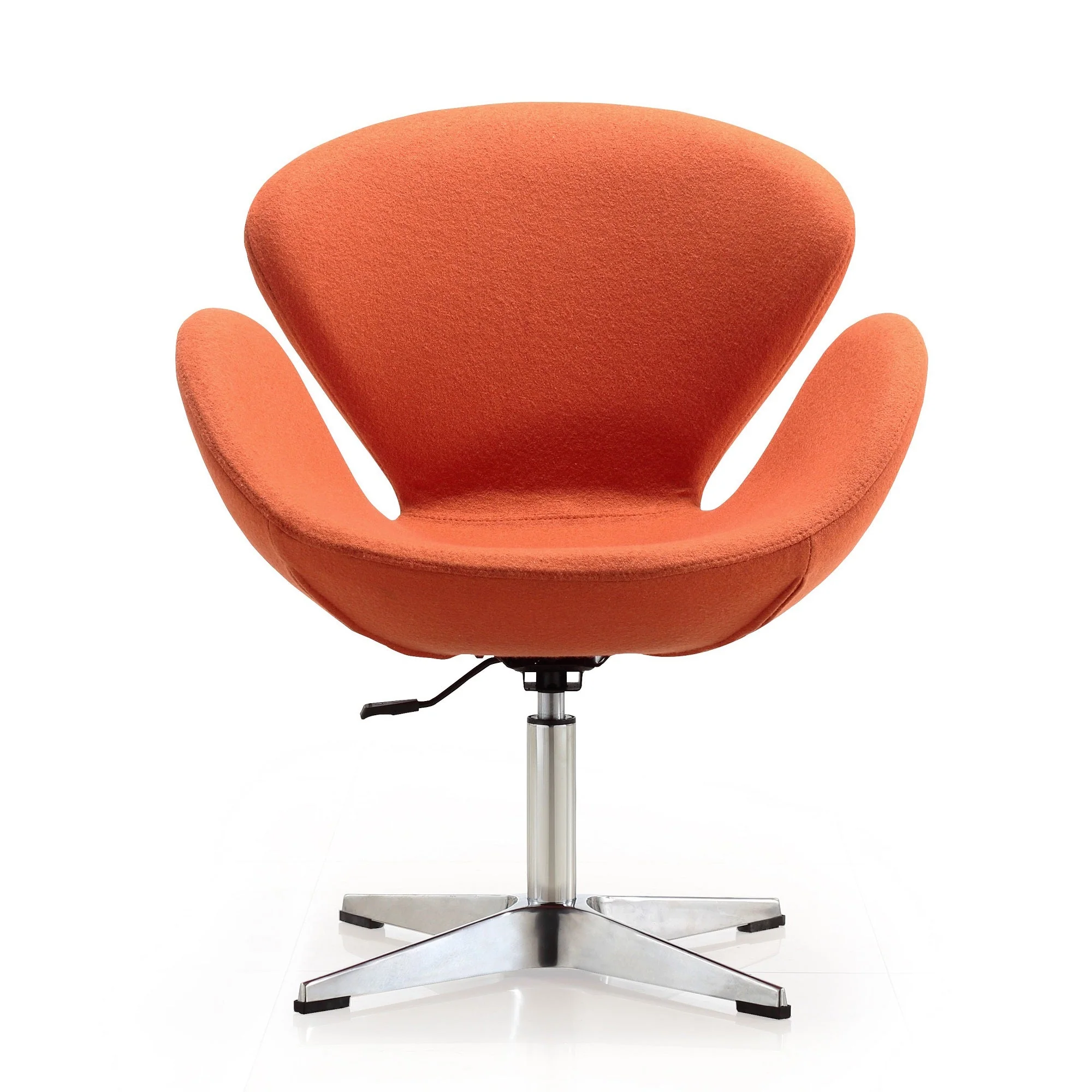 Raspberry Adjustable Swivel Chair in Orange and Polished Chrome (set of 2) - Image 3