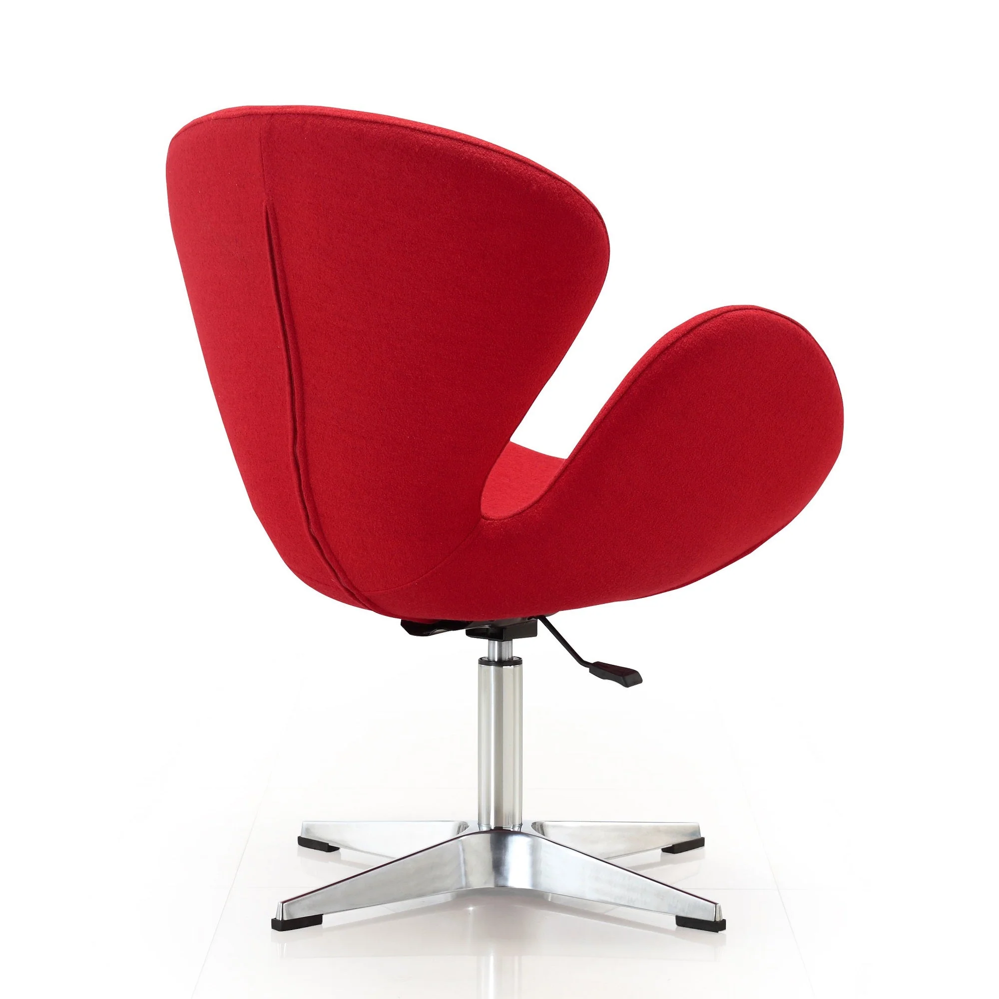 Raspberry Adjustable Swivel Chair in Red and Polished Chrome - Image 6