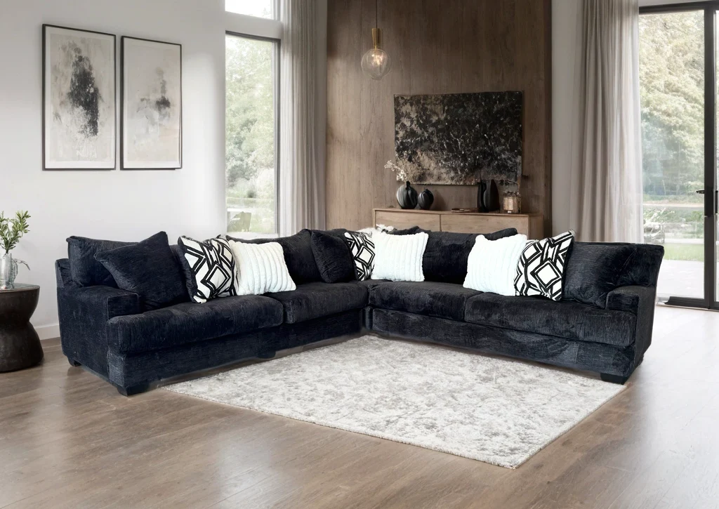 Rawcliffe Black Oversized Sectional - Image 2