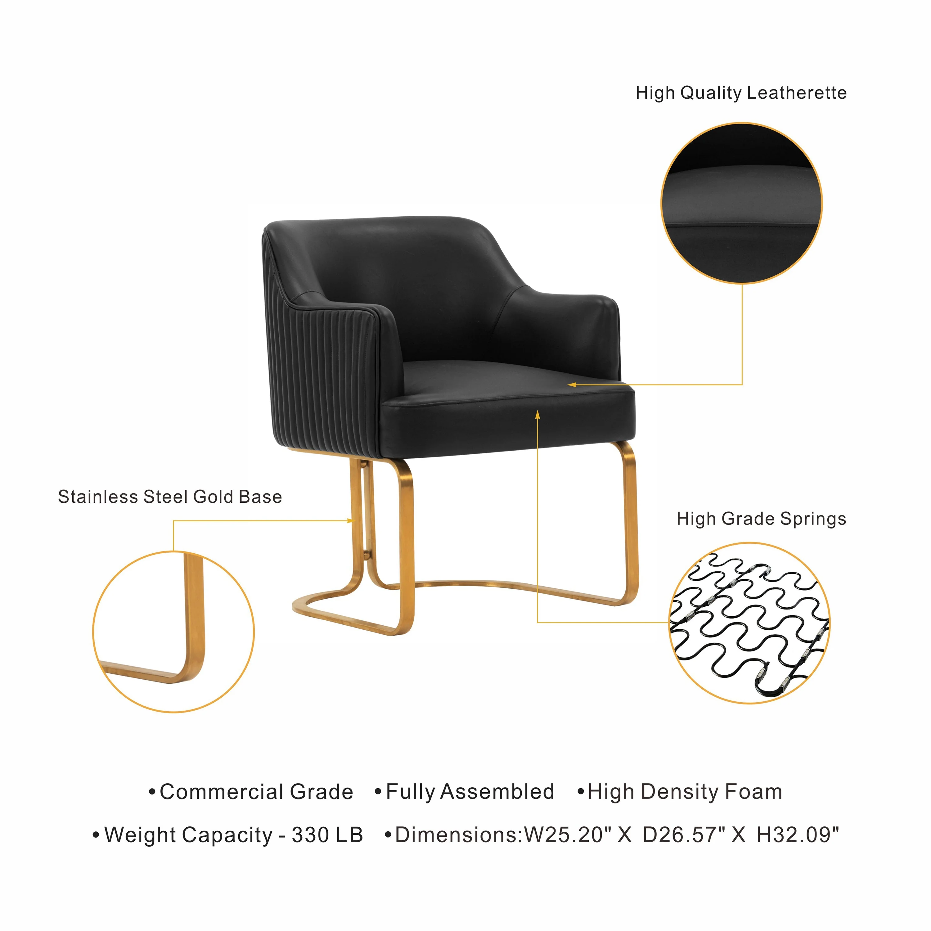 Raya Dining Armchair in Black - Image 4