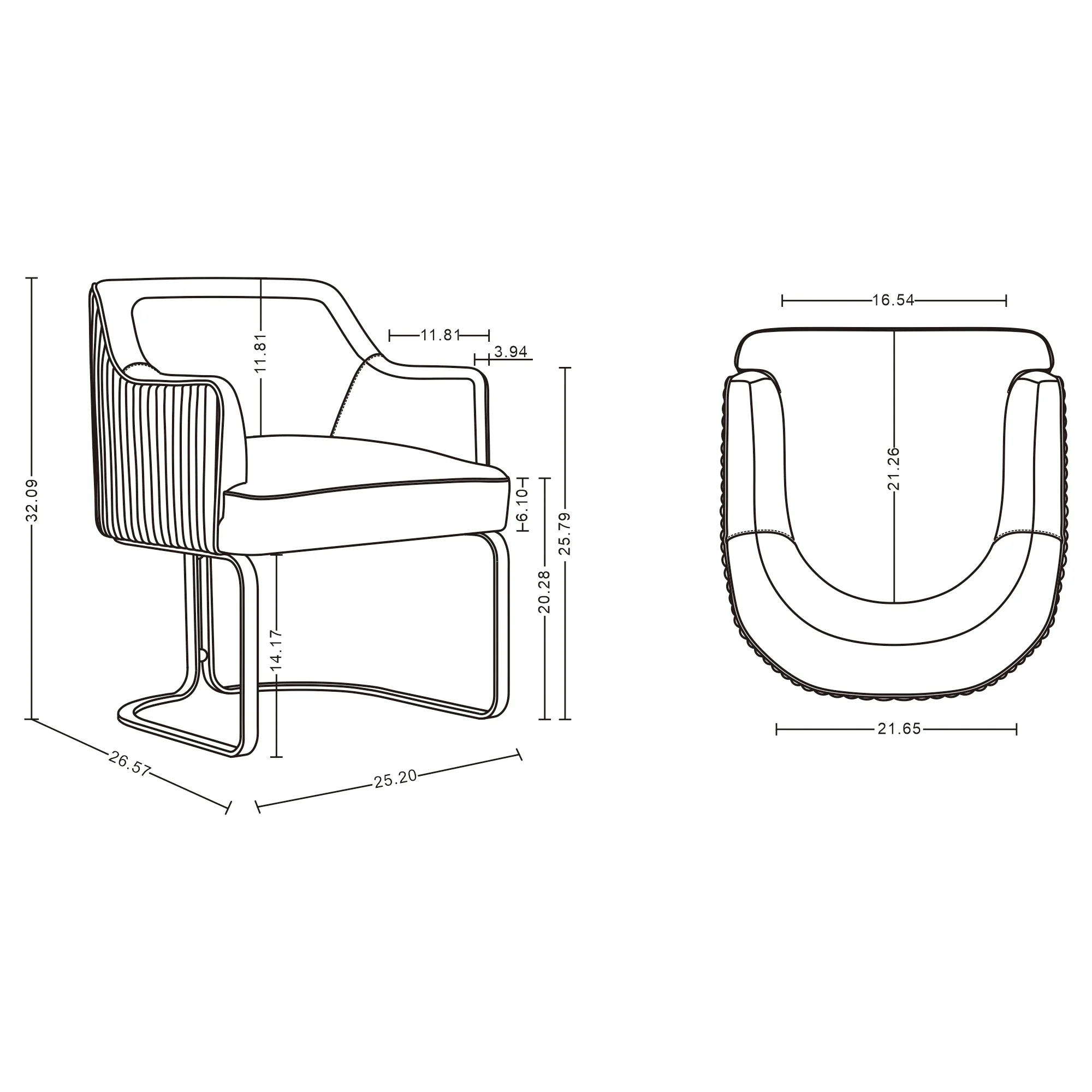 Raya Dining Armchair in Cream - Image 3