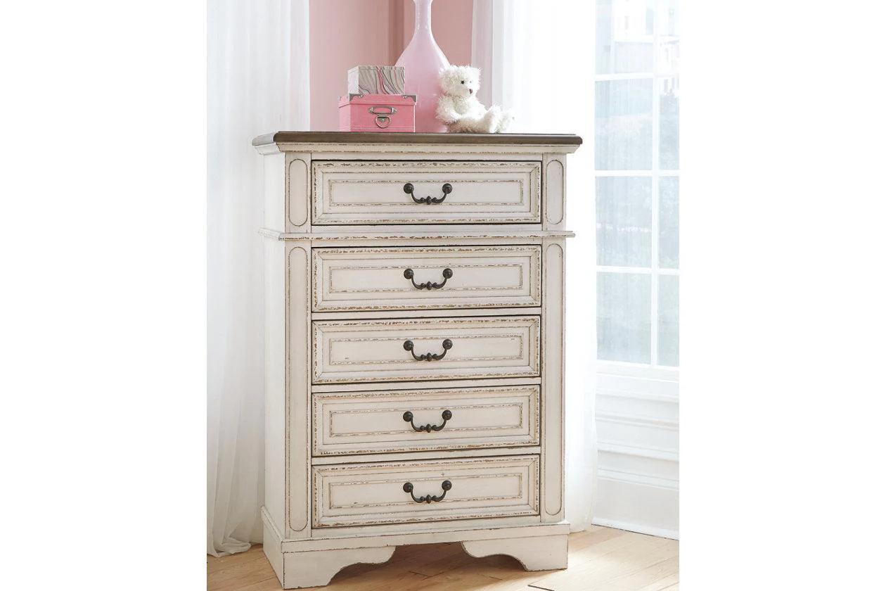 Realyn Chipped White Chest of Drawers - Image 11