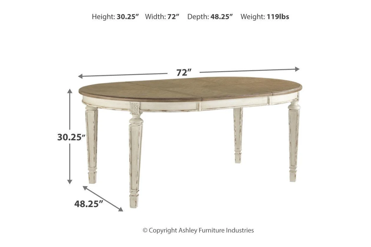 Realyn Chipped White Oval Dining Extension Table - Image 6