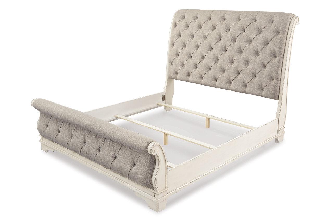 Realyn Chipped White Queen Sleigh Bed - Image 2
