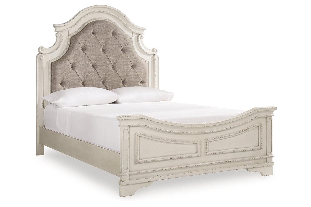 Realyn Chipped White Queen Upholstered Panel Bed - Image 9