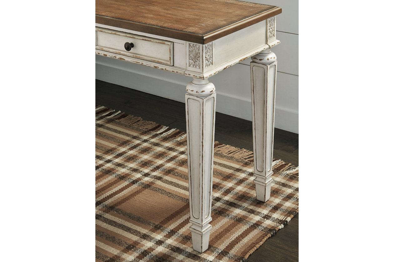 Realyn White/Brown 2-Piece Home Office Desk - Image 8