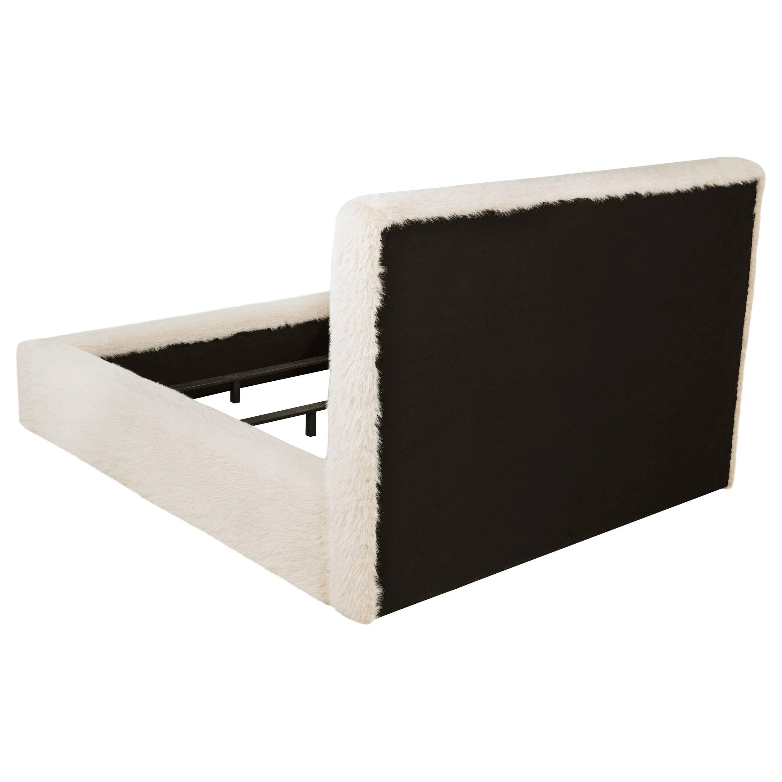 Rebecca Cream Faux Fur Upholstered Eastern King Bed - Image 6