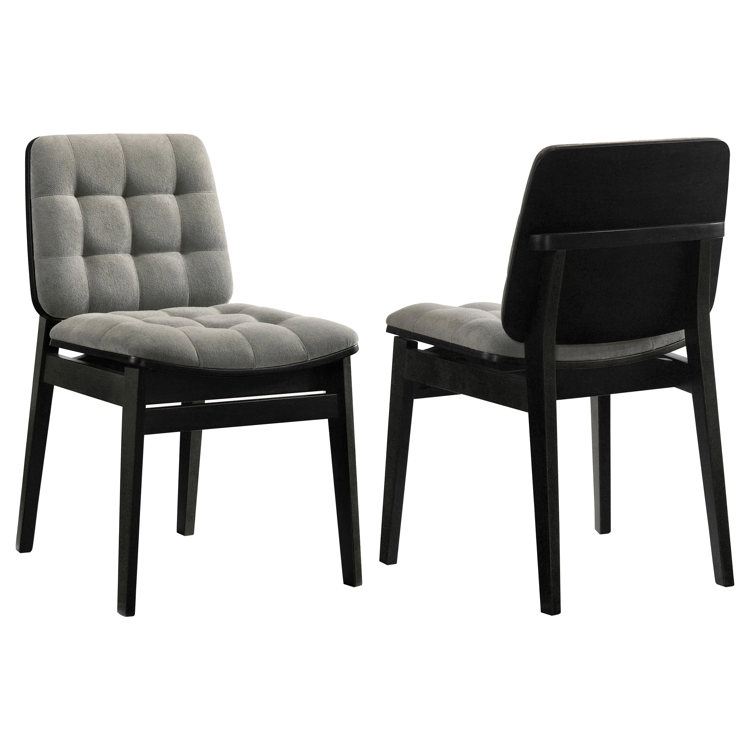 Redbridge Grey/Black Velvet Upholstered Side Chair (Set of 2)