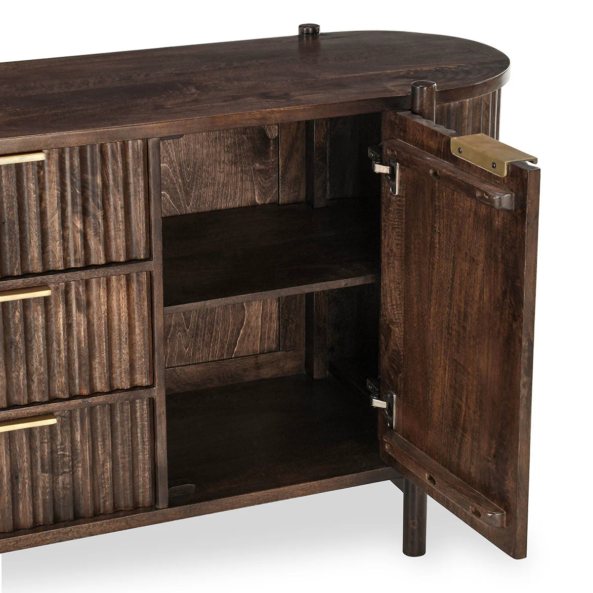 Redford 3 Drawer 2 Door Cabinet - Bark Brown - Image 7