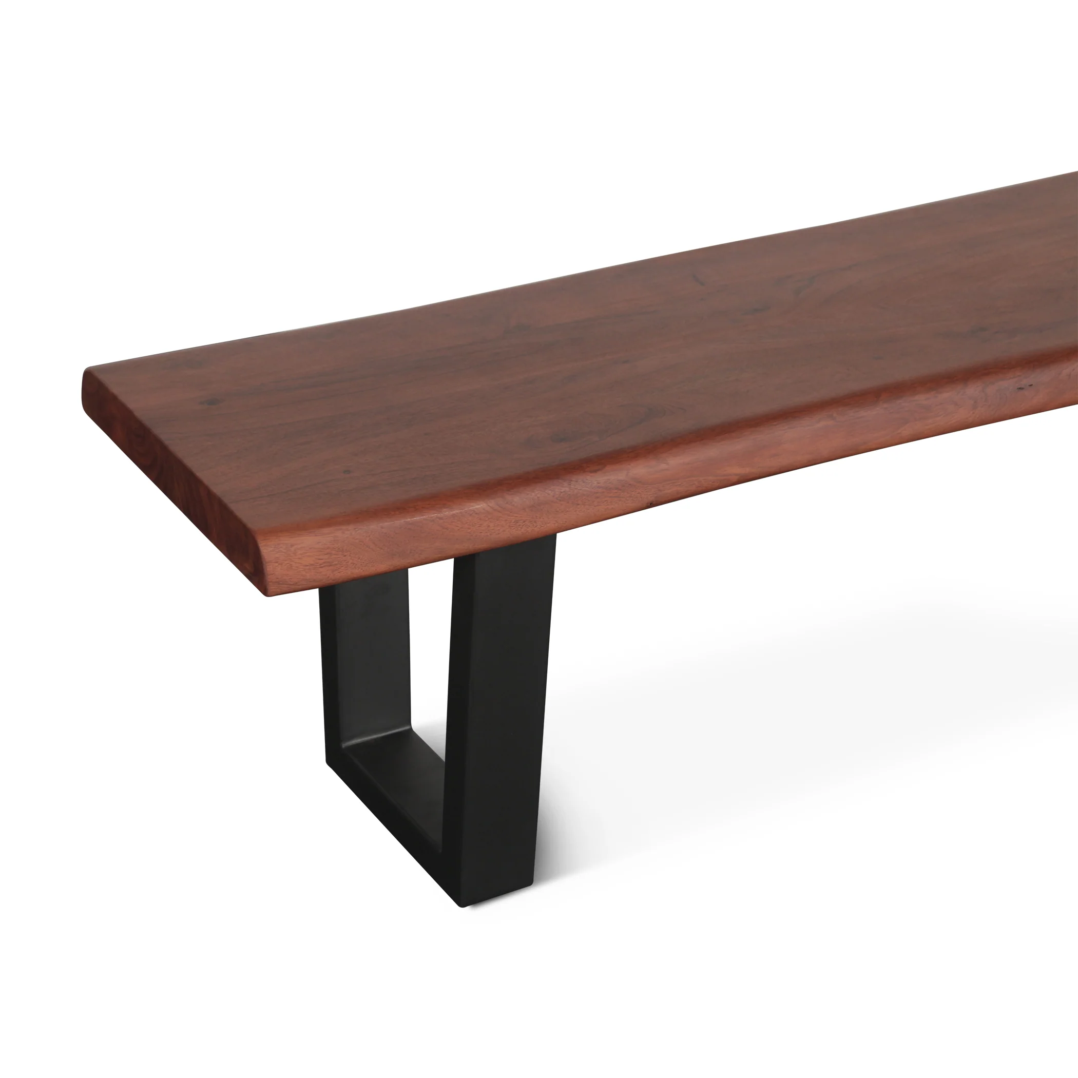 Reed 68" Bench in Light Sequoia with Gunmetal Legs - Image 2