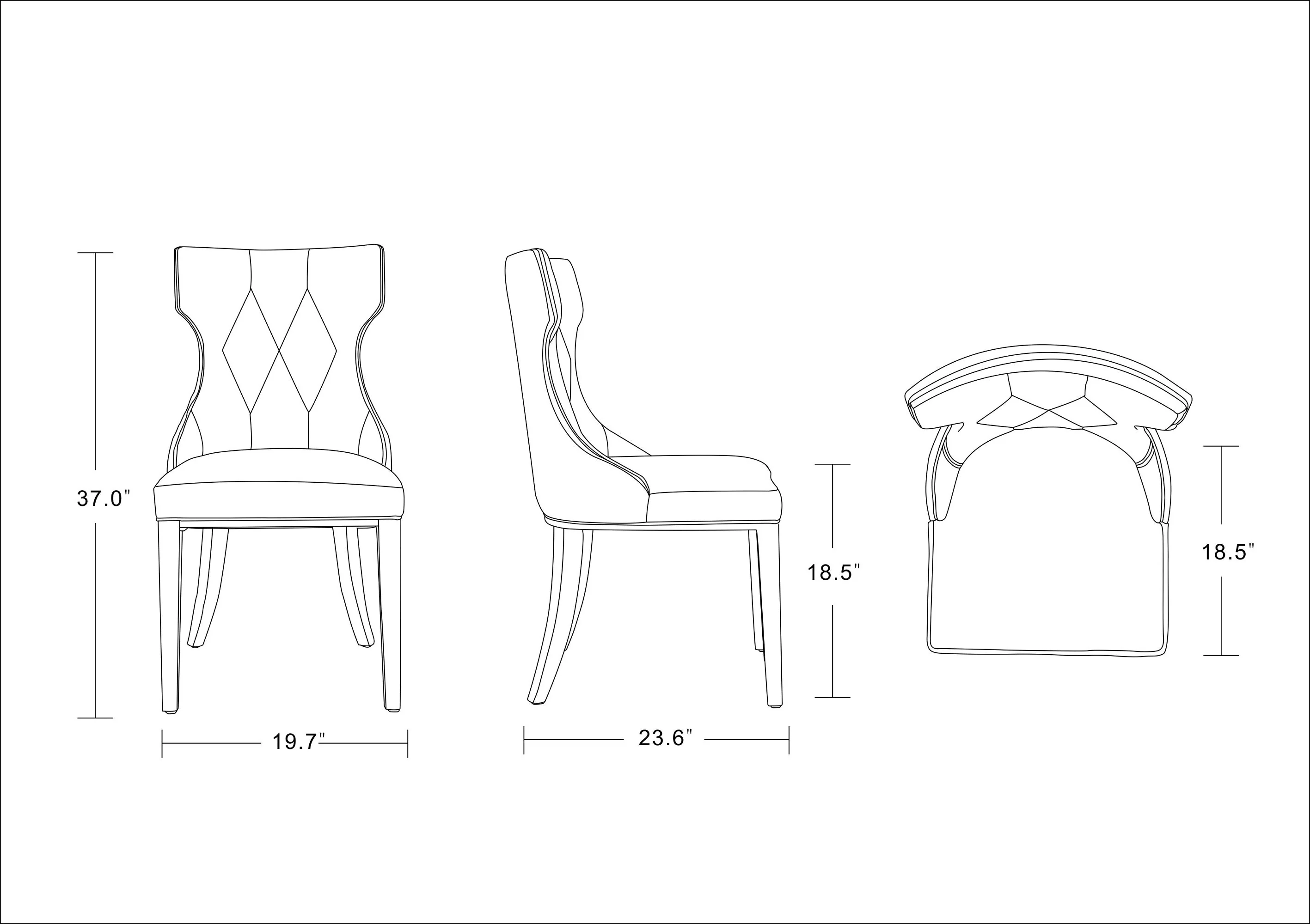 Reine Faux Leather Dining Chair in Pebble Grey (set of 4) - Image 3