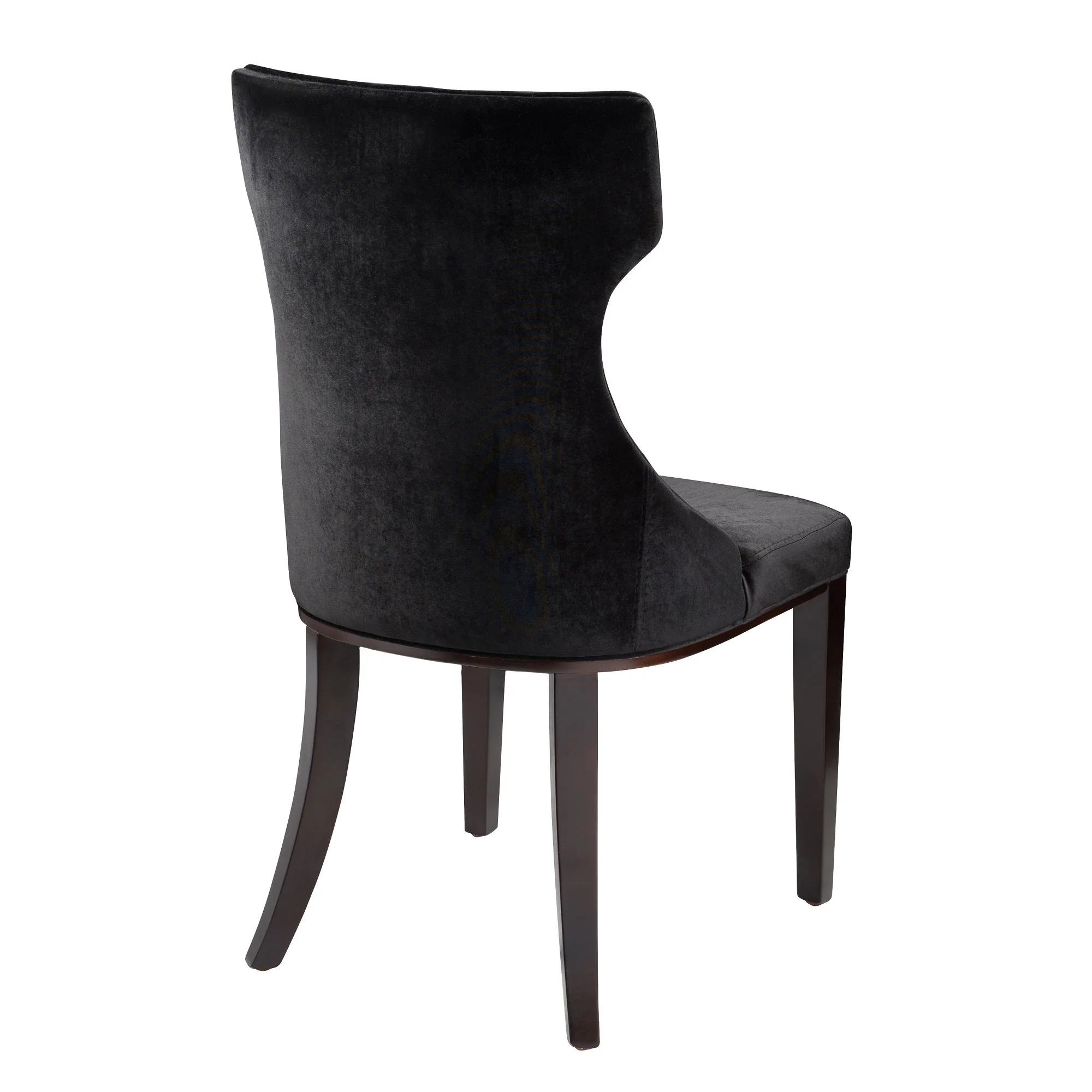 Reine Velvet Dining Chair (Set of Two) in Black and Walnut - Image 5