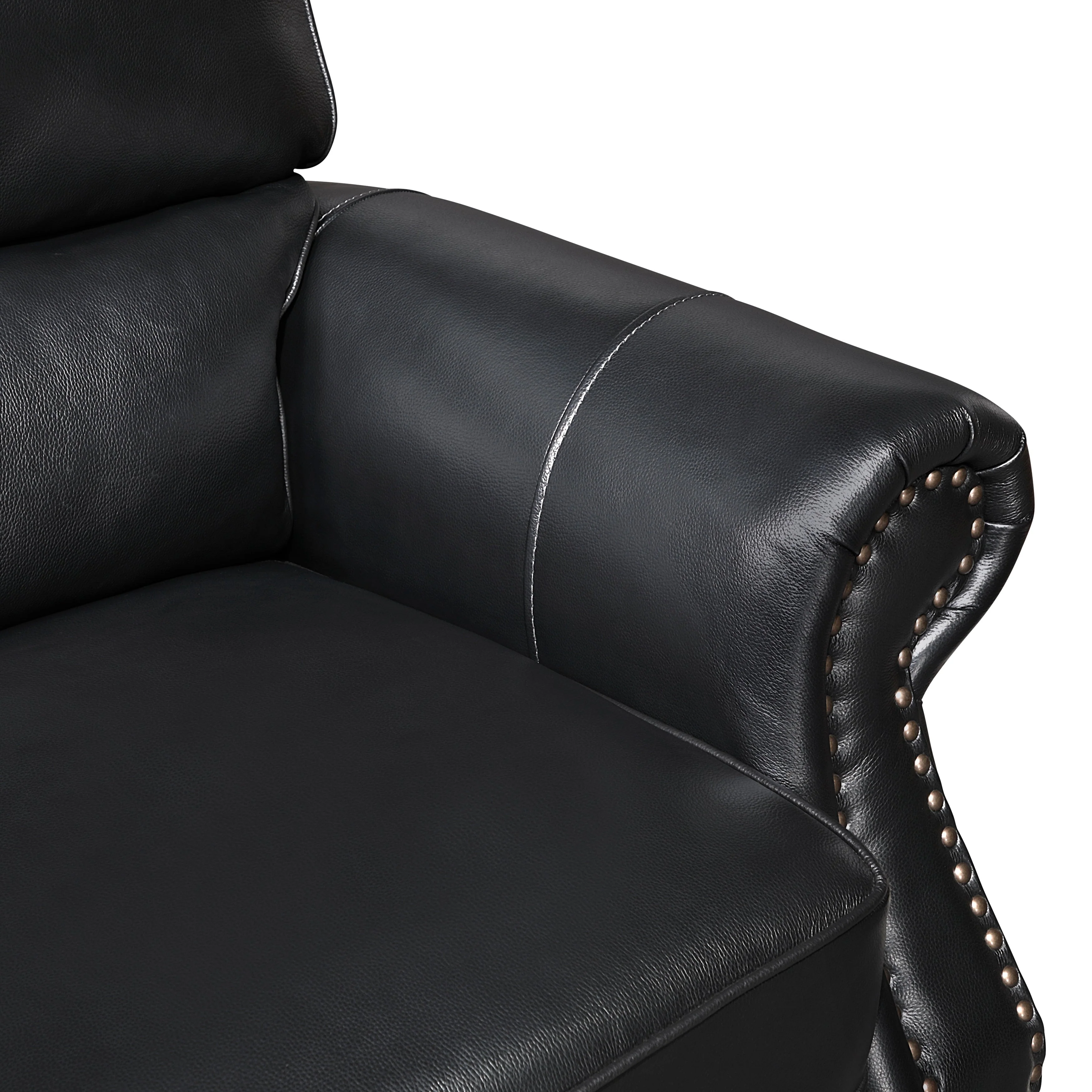 Remington Black Leather Reclining Sofa and Loveseat - Image 10