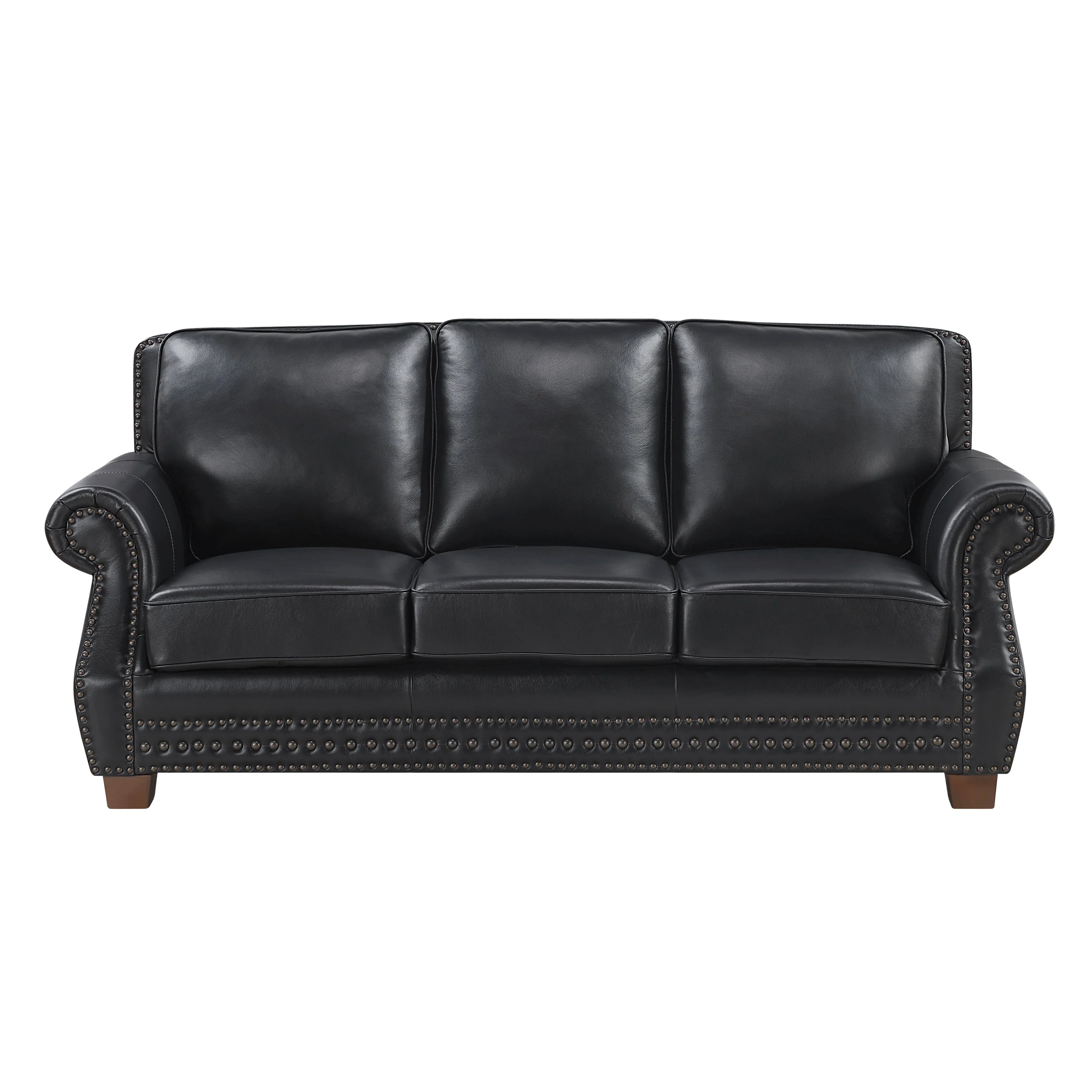 Remington Black Leather Reclining Sofa and Loveseat - Image 3